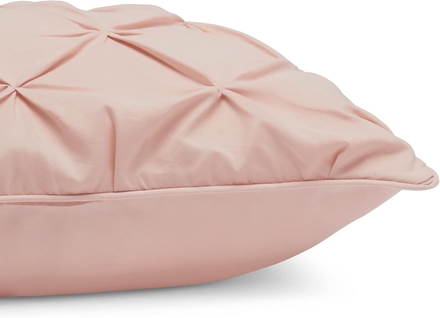 Amazon Basics Pinch Pleat All-Season Down-Alternative Comforter Bedding Set - Full / Queen, Blush