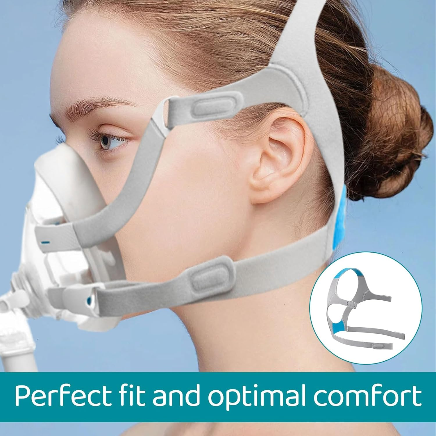 CPAP Mask Headgear, 2 Pcs Headgear for Resmed Mask, Straps for Resmed F20 Headgear, CPAP Machine Straps Compatible with Airfit F20/Airtouch F20, Ultra-Soft Nylon and Great Stickiness image number 1