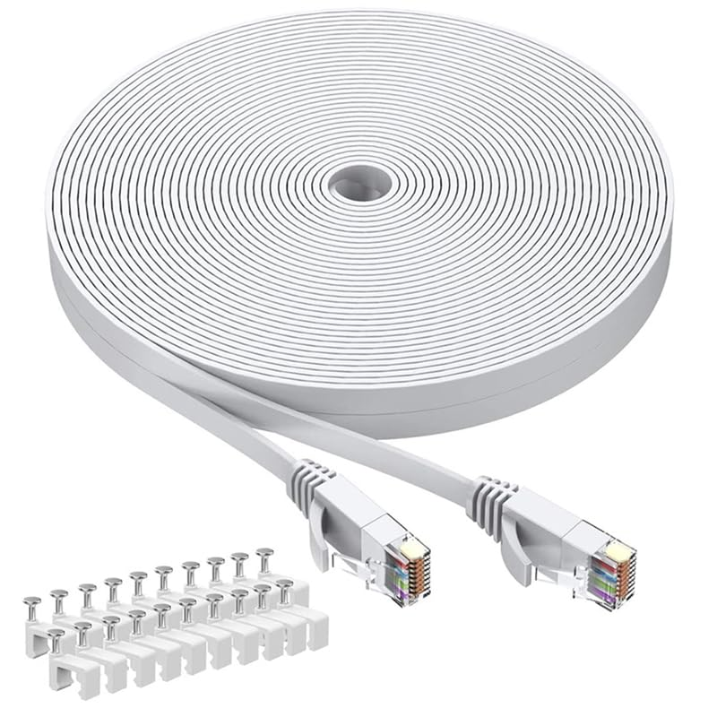 CAT6 Ethernet Cable, Cat6 Ethernet Cable High Speed with Network Patch Cords, LAN Cable with Rj45 Connector for Router Modem Faster than Cat 5E/Cat 5(Black, 15M)