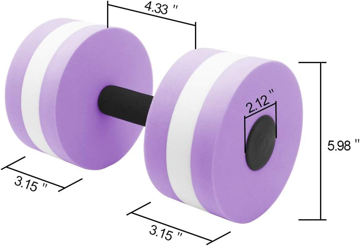 Water Dumbbells Aquatic Exercise Dumbells Water Aerobics Workouts 2PCS Foam Barbells for Men Women Water Sports Fitness Tool - Purple image number 3