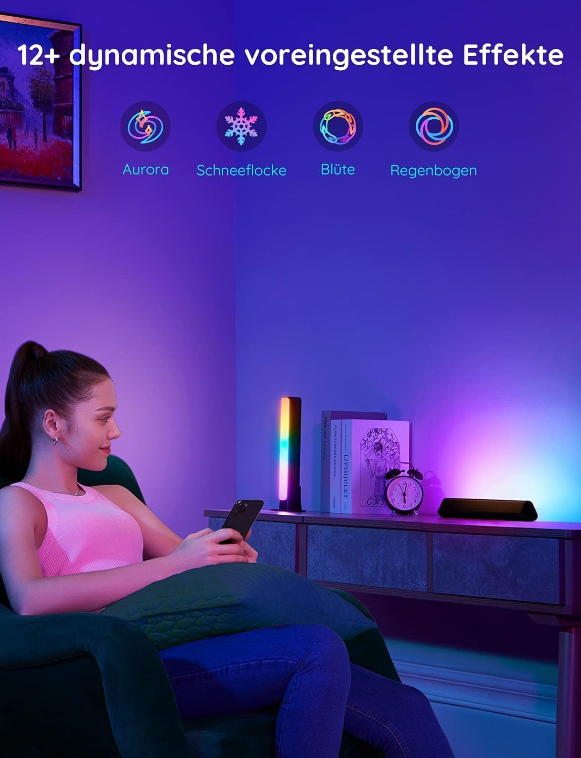Govee RGBICWW LED Lightbar, TV Backlight Compatible with Alexa and Google Assistant, App Control, Dimmable, 16 Million Colours for Room, Gaming Decoration image number 4