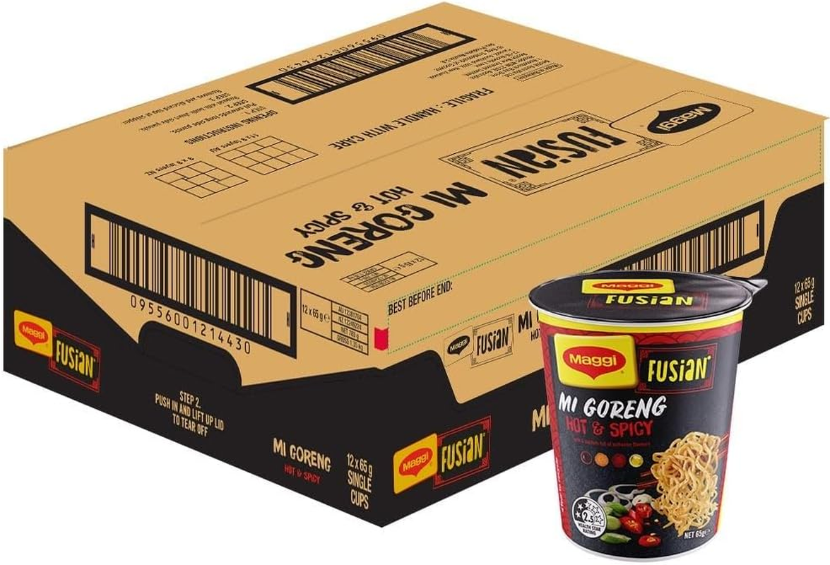 Maggi Fusian Mi Goreng Hot and Spicy Noodle Cup (Pack of 12) image number 6