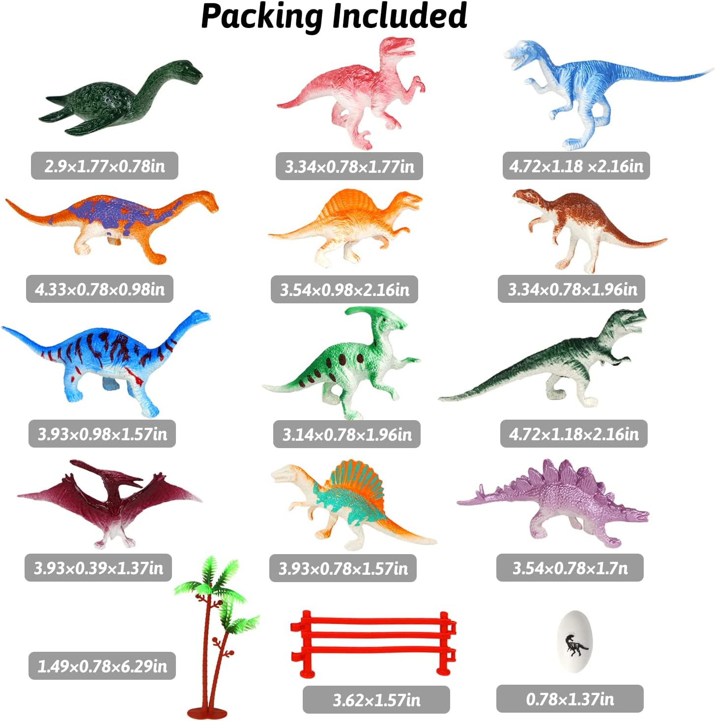 LOMIMOS 29Pcs Dinosaur Figures Toys Set,Assorted Miniature Toys for Kids,Education Themed Party,Cupcake Topper image number 6