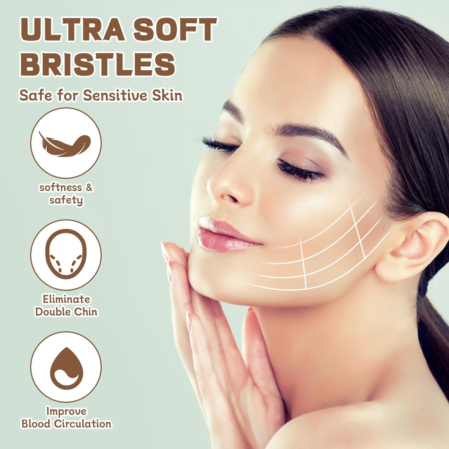 Lymphatic Contour Face Brush, Dry Brushing Face Brush, Lymphatic Drainage Massager for Face, Chin & Jawline Sculpting,Fit the Skin Precisely and Relieve Fatigue 9X7 Cm (1 PC) image number 5