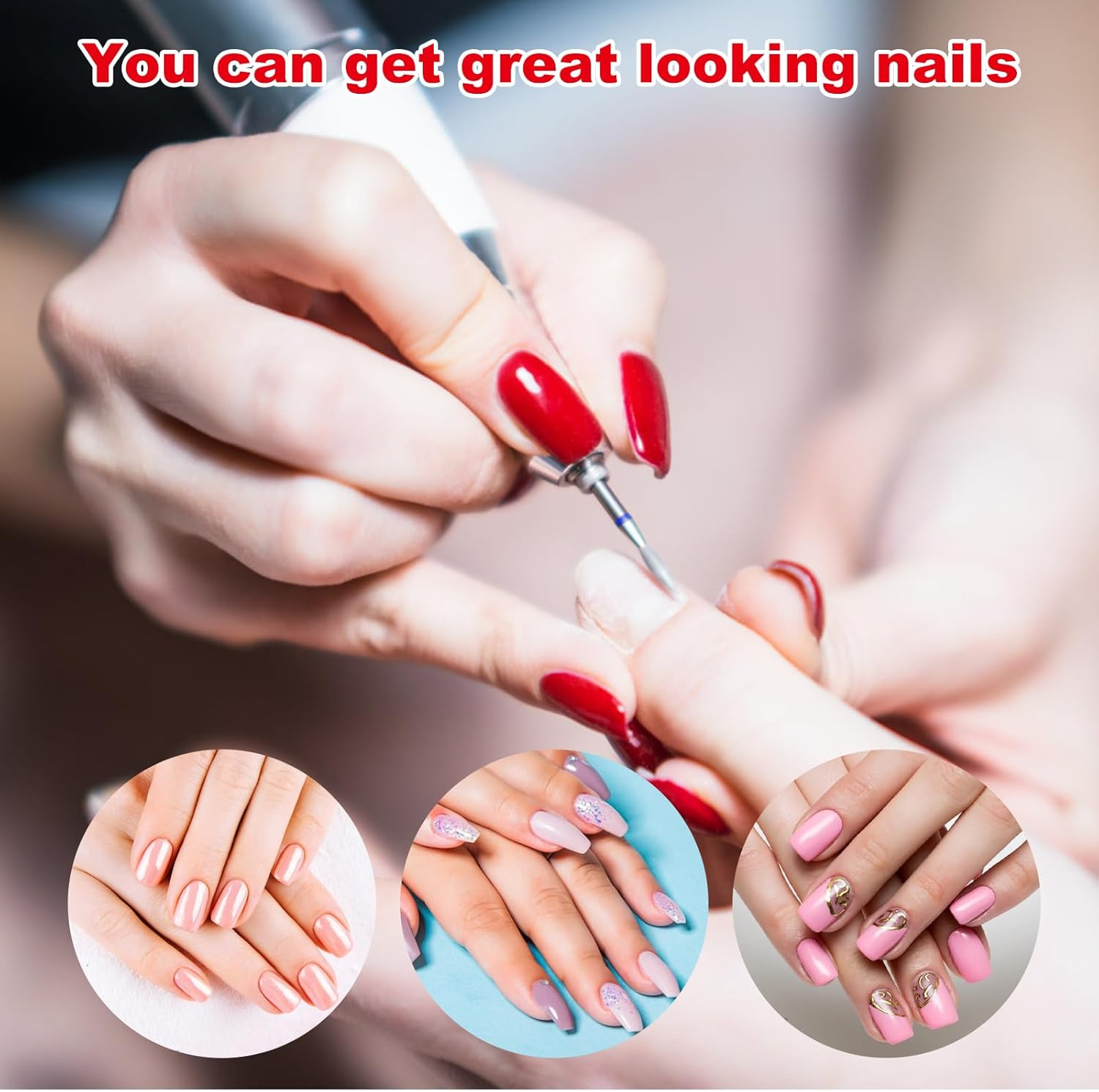 YUXIANLB 6Pcs Cuticle Drill Bit, Flame Shape Diamond Nail Drill Bits Set with Case, Professional Manicure Tools 3/32" Flame Cuticle Clean Nail Carbide Bits for Home Salon image number 1