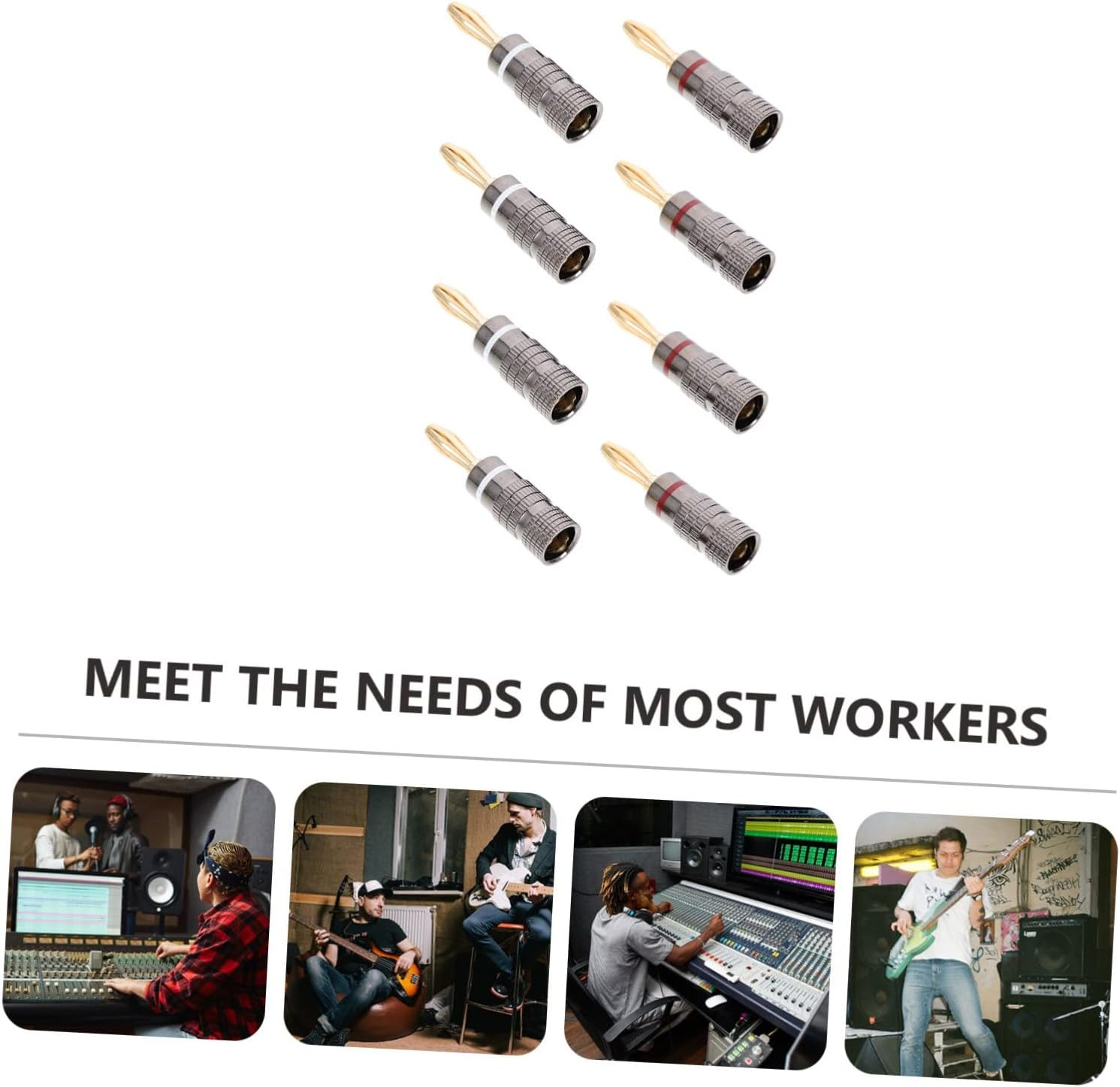 CHICAMPERA 10Pcs Copper Banana Plugs Speaker Wire Connectors Audio Jack for Hi-Fi Audio Systems Home Theater Sound Setup image number 4