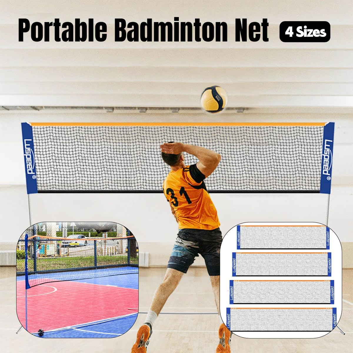 AIMALL Portable Badminton Rack - Simple Standard Outdoor Game Net, Adjustable Height, Multi-Purpose, Lightweight and Mobile