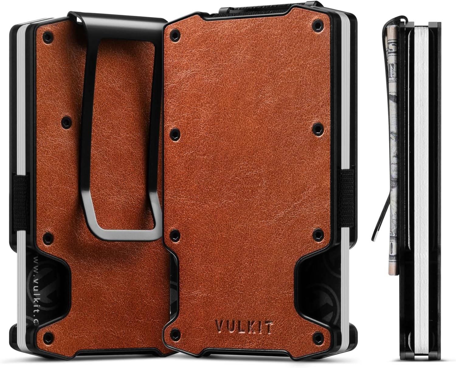 VULKIT Minimalist Slim Wallet for Mens with Money Clip- RFID Blocking Metal Wallet