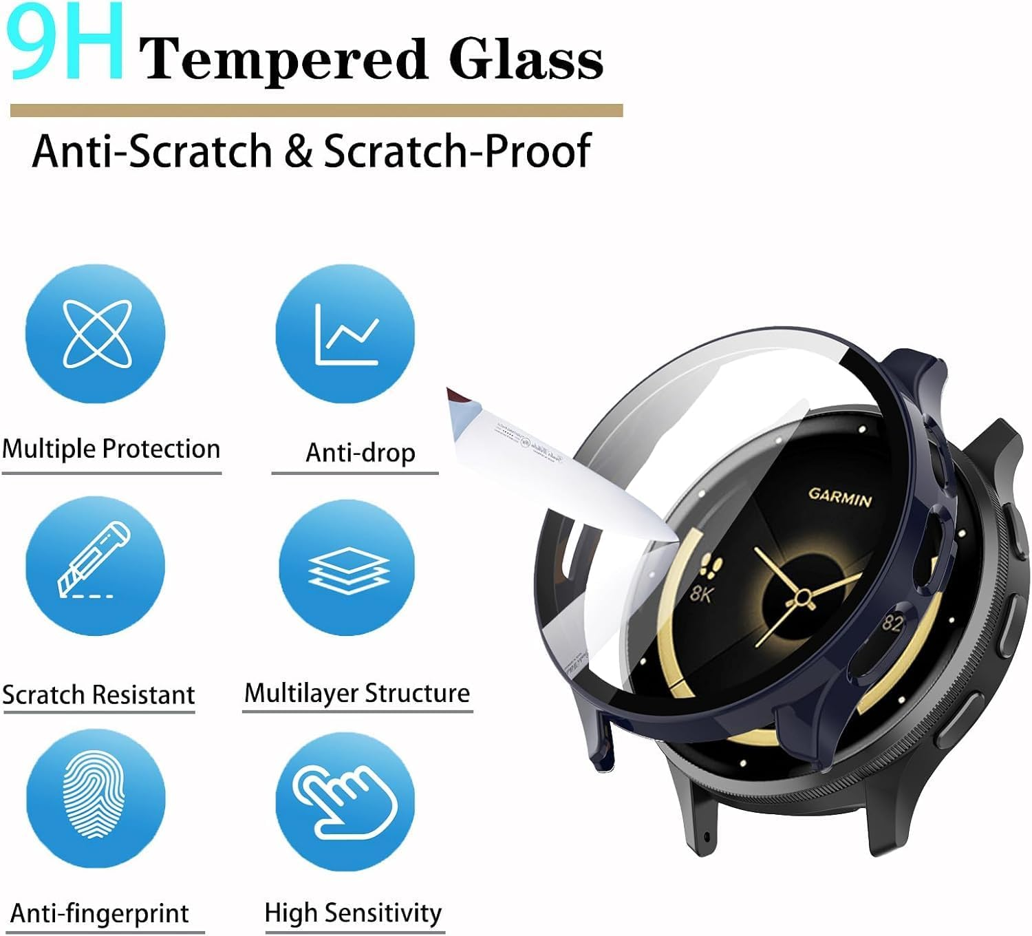 (2 Pack) T Tersely All-Around Screen Protector Case Cover for Garmin Venu 3S,Electroplating Protective Cover Soft TPU Shockproof Frame (Black+Transparent)