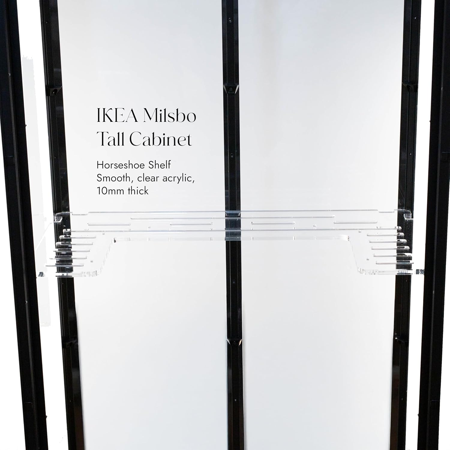 Clear Acrylic Shelves for IKEA Milsbo Tall Greenhouse Cabinet &ndash; 10Mm Thick Horseshoe Shelf image number 1