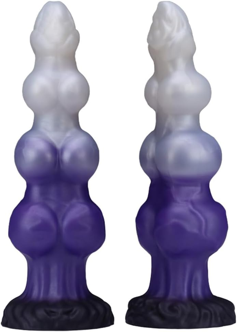 Huge Monster Dog Knot Dildo - Giant Fantasy Horse Silicone Dildos for Anal & G-Spot, Thick Dog Knot G-Spot Dildo Anal Sex Toy with Strong Suction Cup, Adult Sex Toys & Games for Men, Women, Gay (Blue, M)
