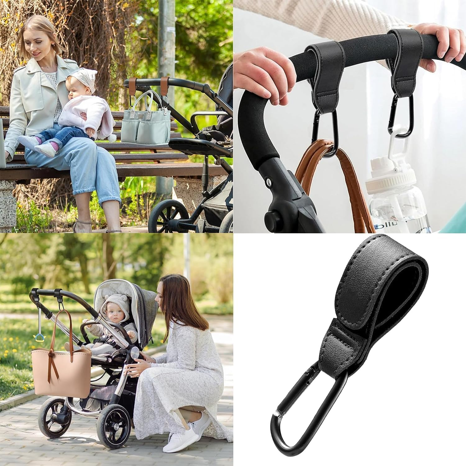 Baby Stroller Hooks Clips, 4Pcs Stroller Hooks Pram Hooks Buggy Clips, Stroller Clips Mommy Bag Hooks Clips,Baby Stroller Hooks for Hanging Bags, Portable Stroller Hooks Stroller Clips for Hanging image number 4
