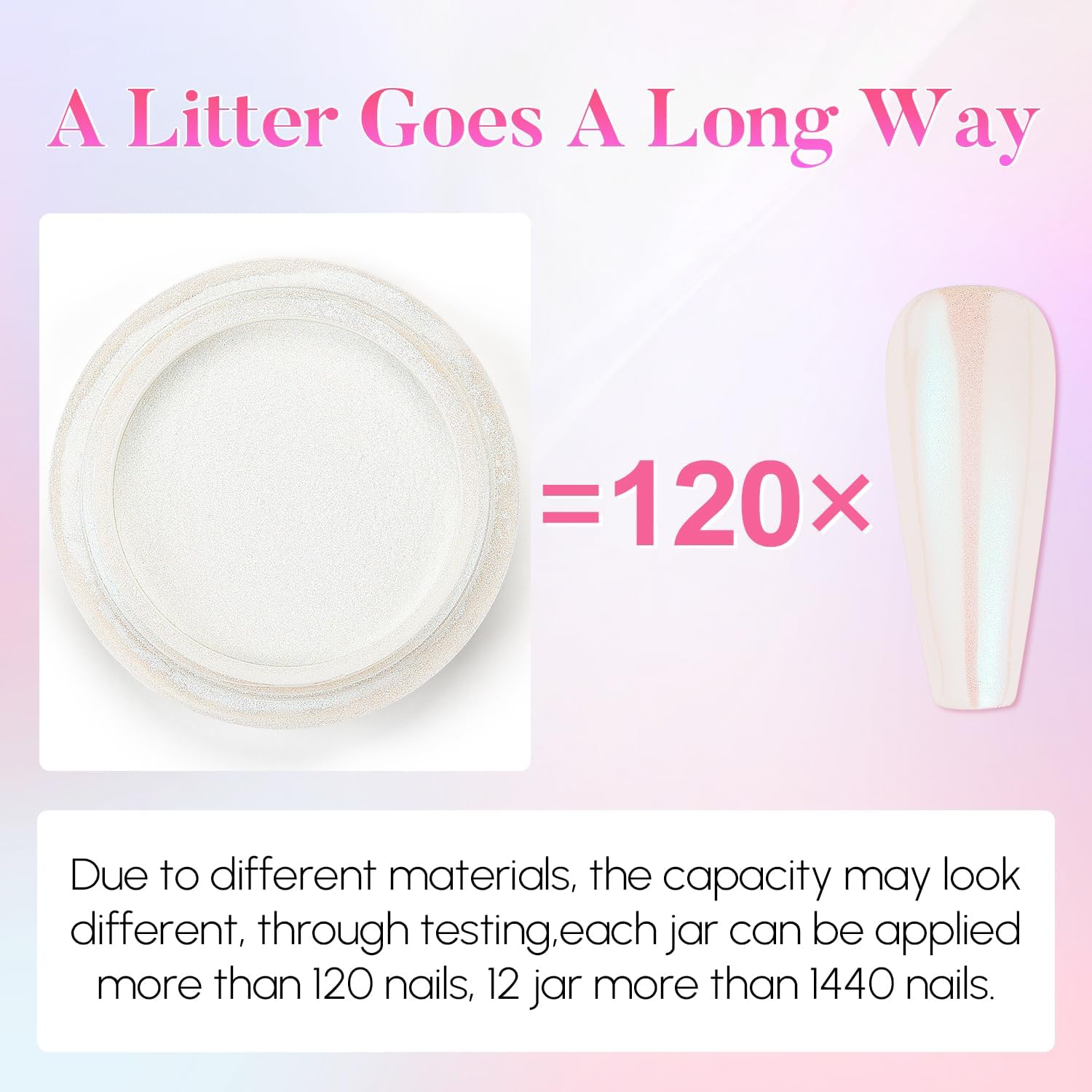 AIMEILI Pearl Chrome Nail Powder, Vegan, Cruelty Free, 12 Colors Aurora Metallic Holographic Mirror Effect Nail Art Pigment Iridescent Shell Glitter Nail Art image number 6