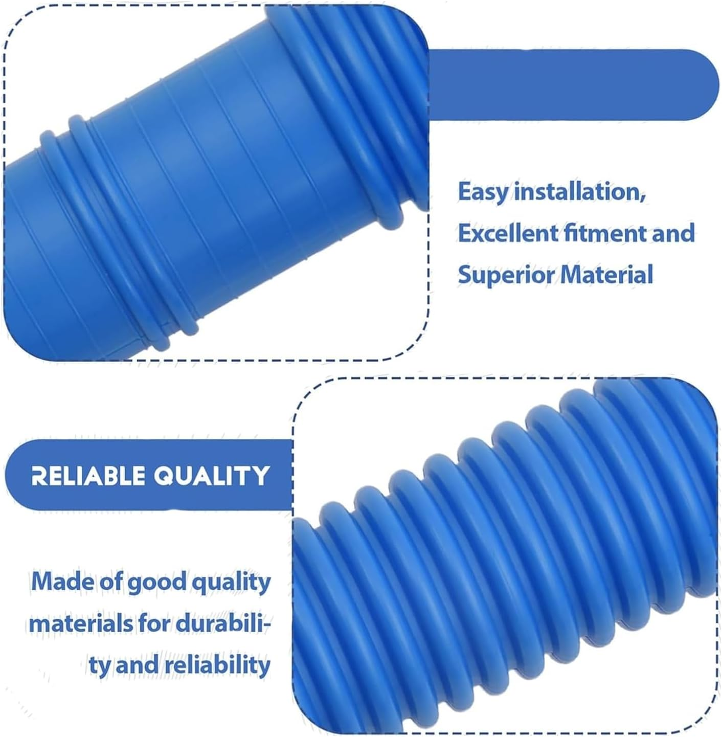 5M Swimming Pool Vacuum Cleaner Hose, Swimming Replacement Pipe, Kink-Free, Heavy Duty Pool Cleaner Hose for above Ground Pools Accessories