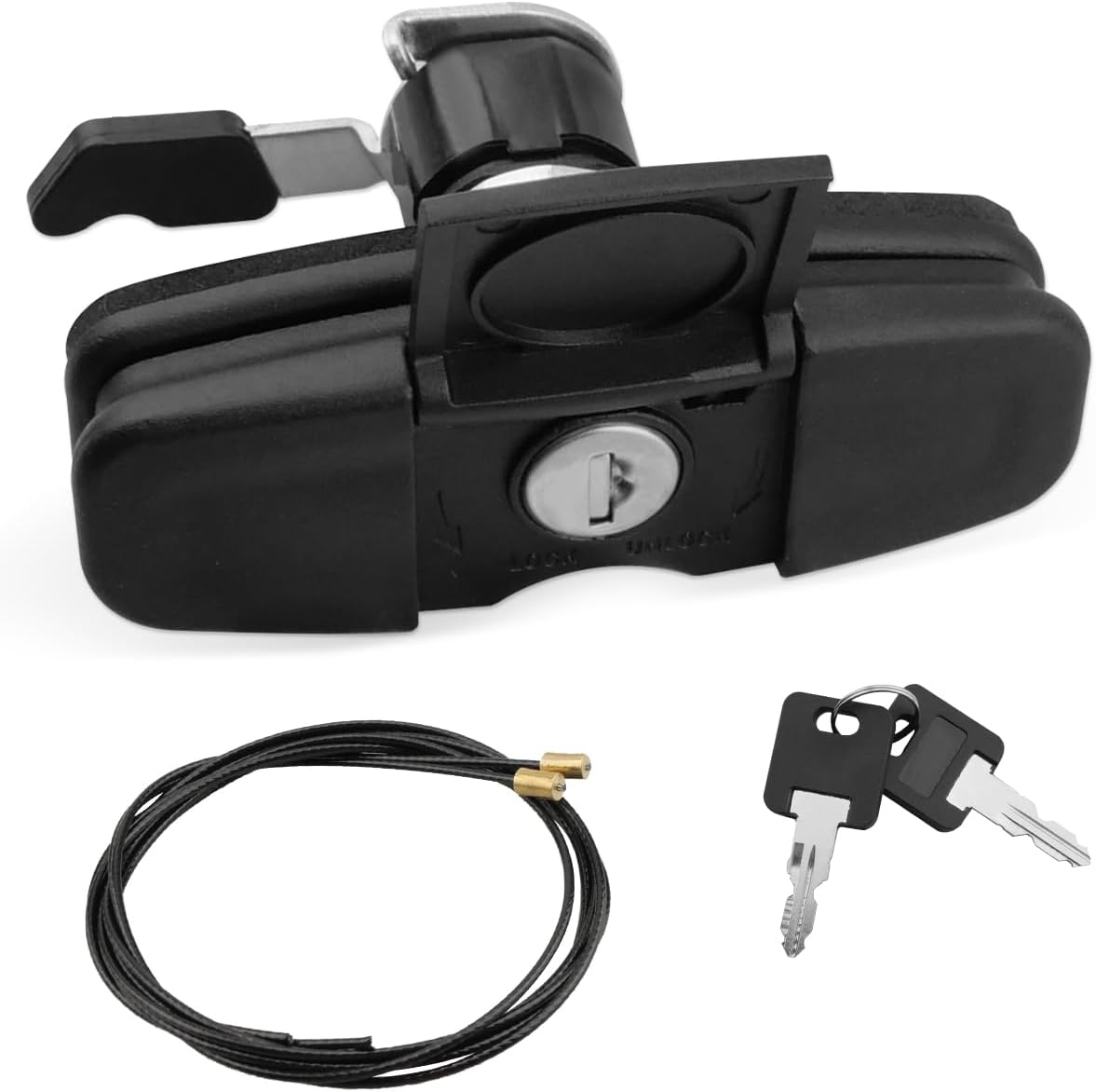 Twist Handle Kit 113436 Topper Tonneau T-Handle Fit for Leer 100XQ 100XL 100XR TSC700 Truck Cap, with Cable and 2 Keys image number 3