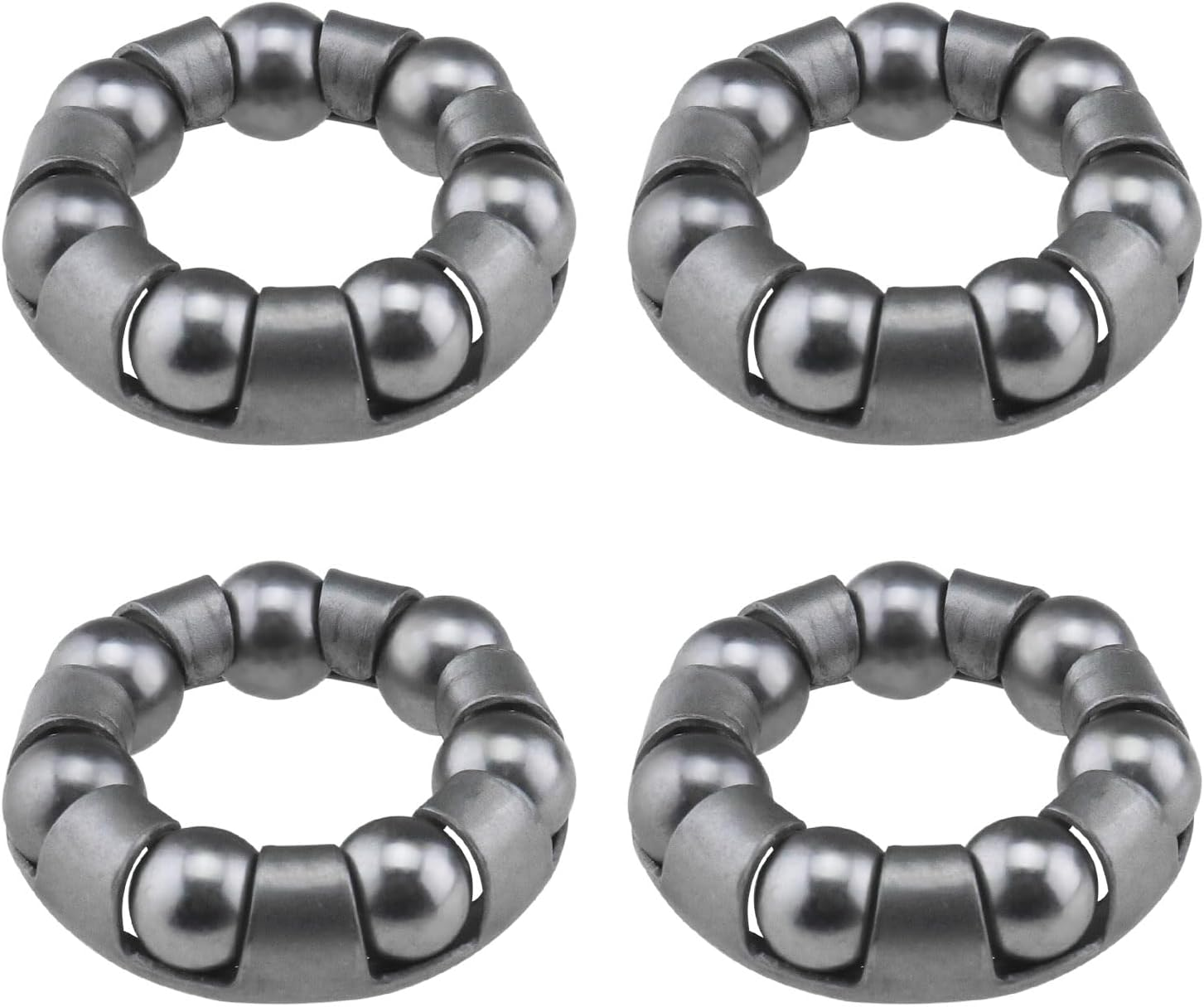 YINETTECH 4Pcs Bike Ball Bearing Retainer 7 Balls Bicycle Repair Accessories Ball Bearing Cage Bicycle Ball Bearing for Bike Front Wheel Ball Bearing Bracket, 1/4'' X 7 Balls