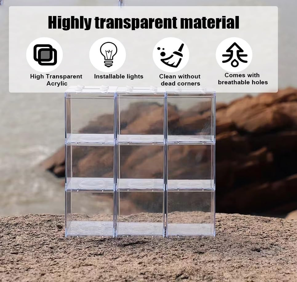 Small Fish Tank, Mini Fish Bowl, 0.3 Gallon Stackable Betta Fish Tank, Desktop Aquarium Tank, Perfect for Small Aquatic Animals, Seaweed Balls, Home Office Decoration(Unfiltered) image number 3