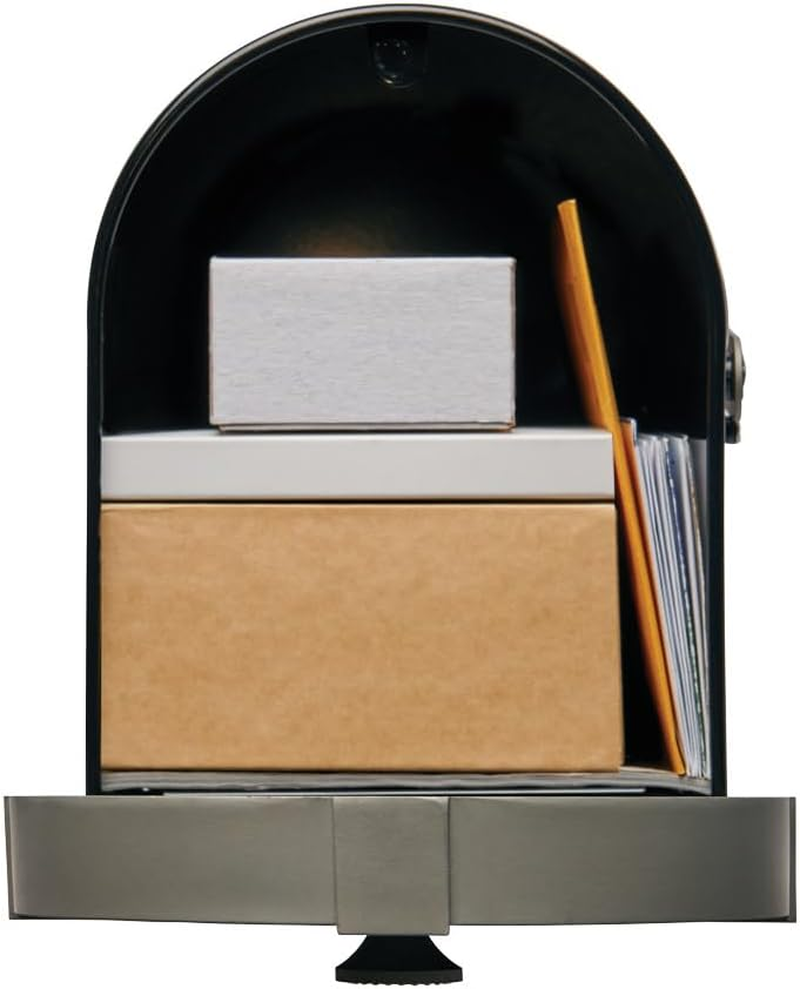 Brunswick Large, Steel, Post-Mount Mailbox, Black W/Brushed Nickel, Plain Packaging image number 1