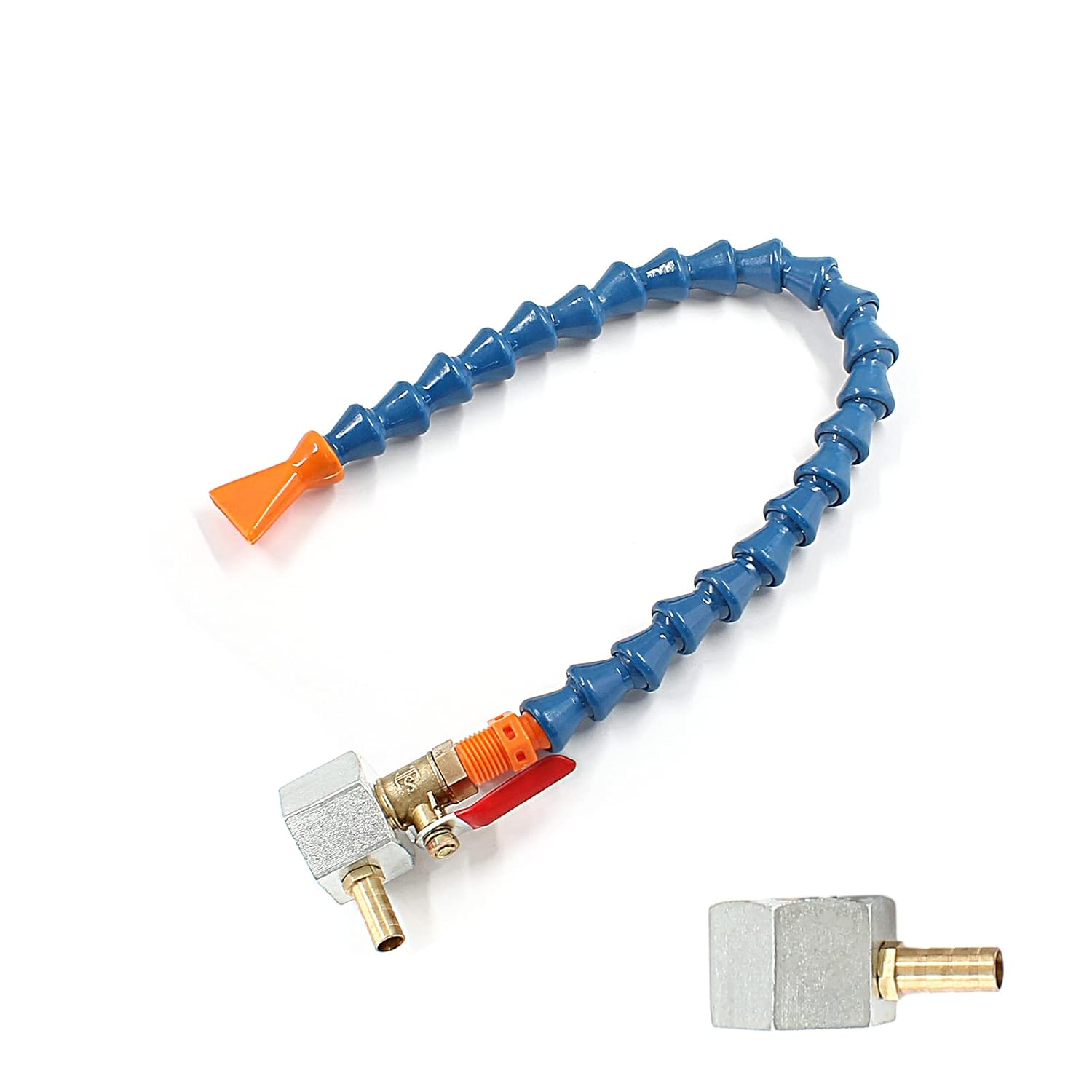 Waziaqoc 2PCS Adjustable Magnetic Base (1/4PT Thread) with 1Pc Flat Nozzle Flexible Water Oil Coolant Pipe Hose