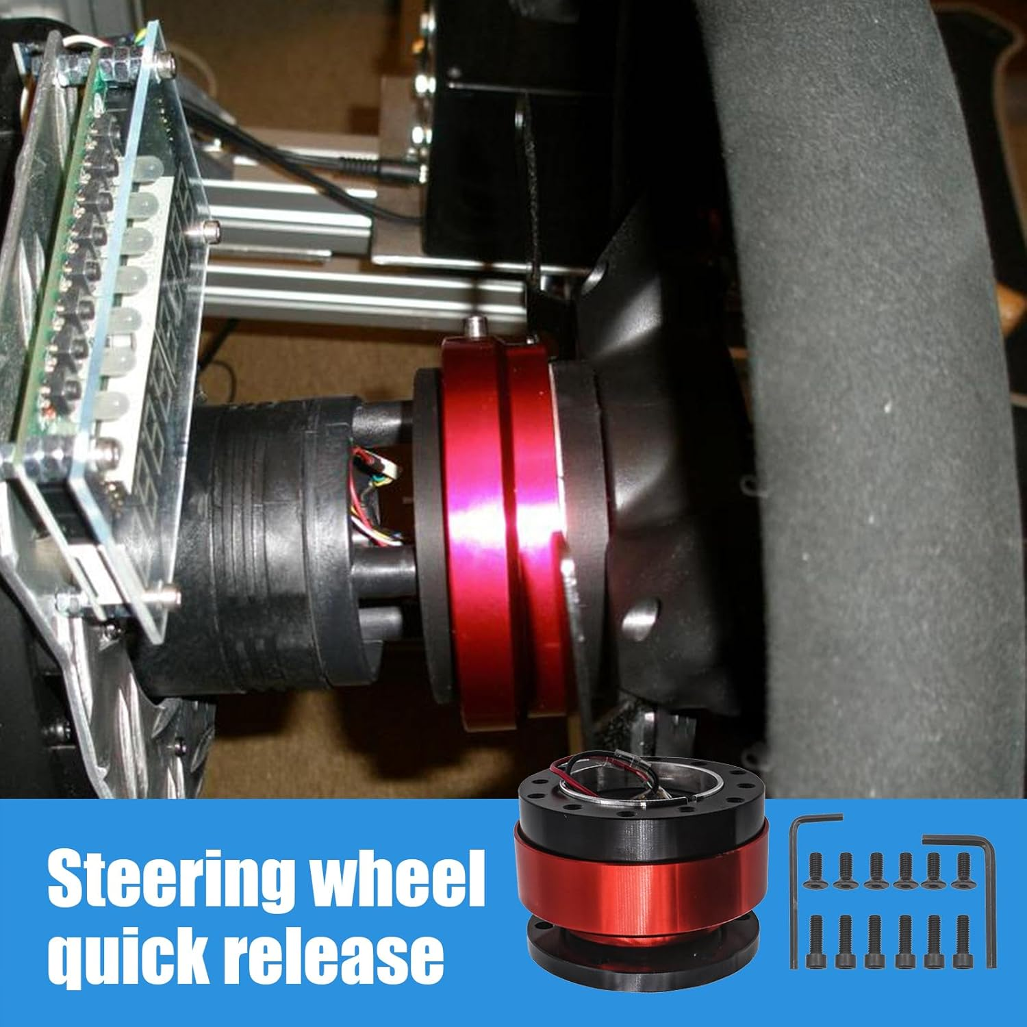 Quick Release Steering Wheel Hub, Steering Wheel Quick Release Hub Adapter, Compact Removable Small Replacement Adapter for Car Truck Boat Automotive Drift Adventure image number 3