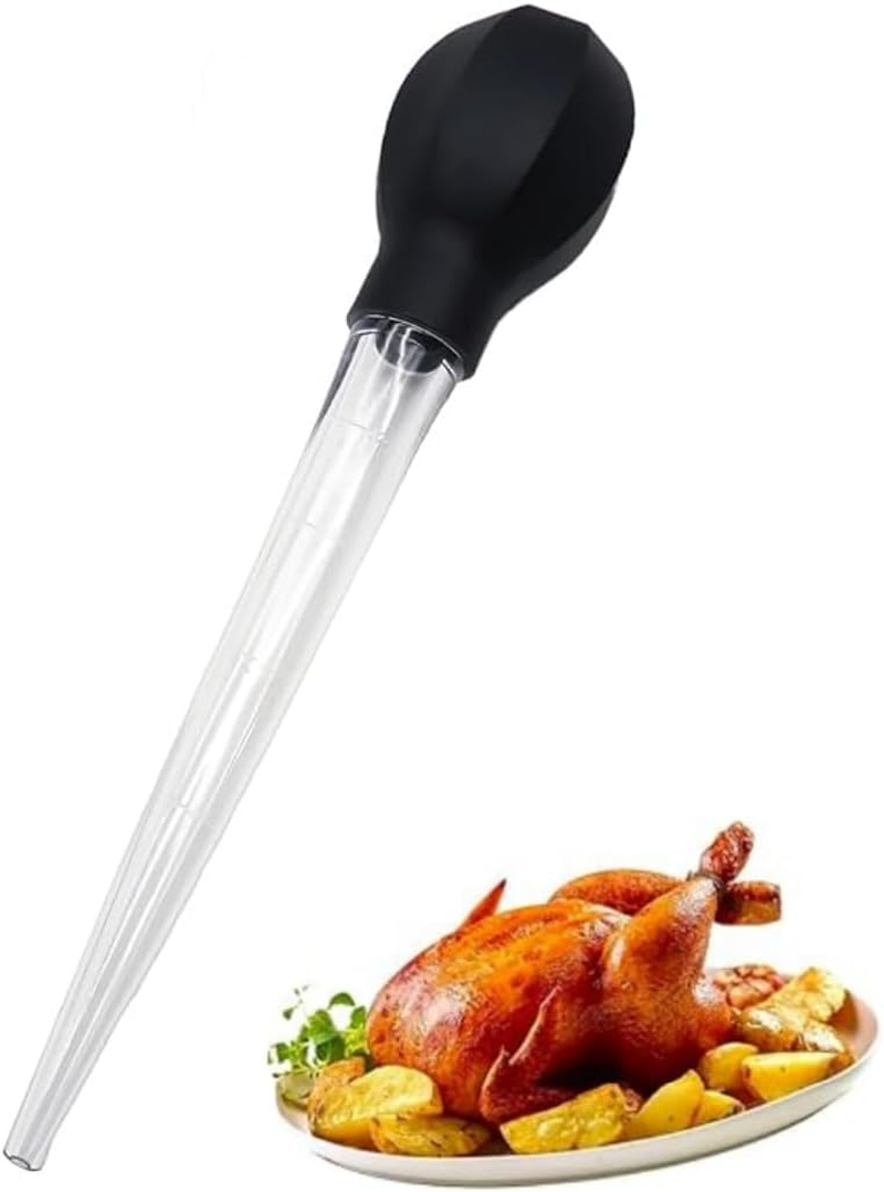Turkey Baster,Plastic Baster, Syringe Baster for Thanksgiving Meat,Cooking,Bbq,Baking,Kitchen,Fish Tank Cleaning,30Ml Heat Resisting Strong Suction Meat Baster (Black)