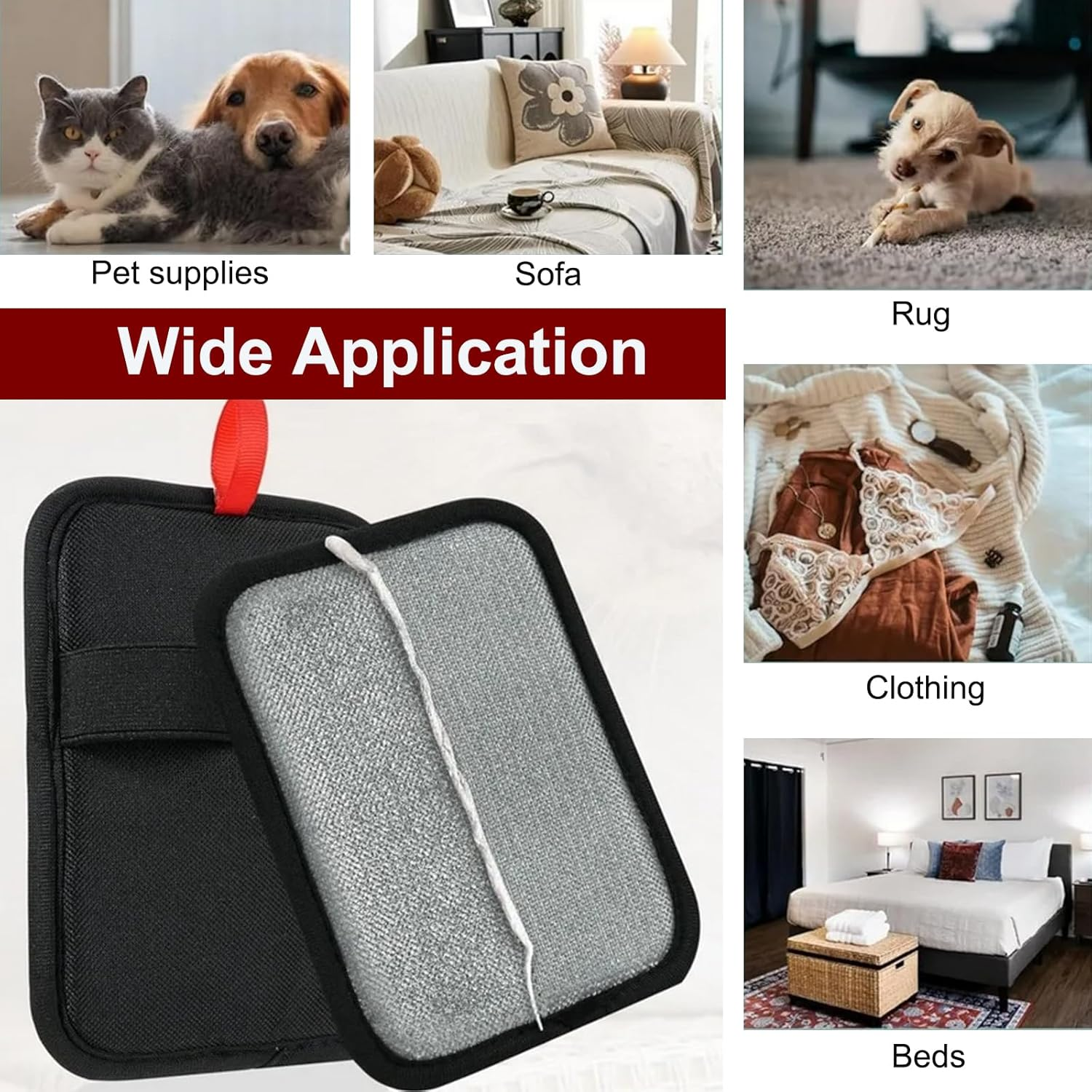 TOOCAWO 2 Pcs Pet Hair Remover, Electrostatic Pet Hair Removal Glove, Washable Reusable Dog and Cat Hair Remove Glove, for Couch, Sheet, Furniture, Carpet, Curtain image number 4