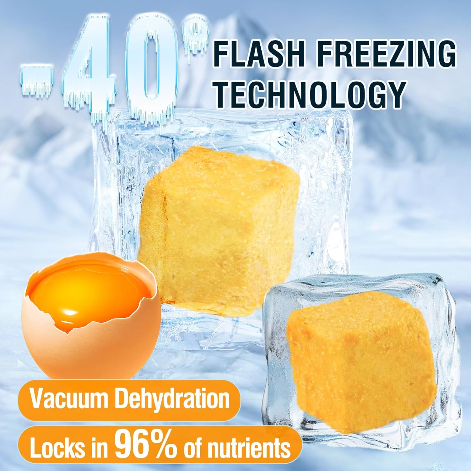 Glopawear Freeze-Dried Egg Yolk Treats &ndash; Pure Single-Ingredient Protein Snacks, Supports Skin & Coat Health &ndash; Healthy Crunchy Rewards for Cats & Dogs, Perfect for Training-100G image number 2