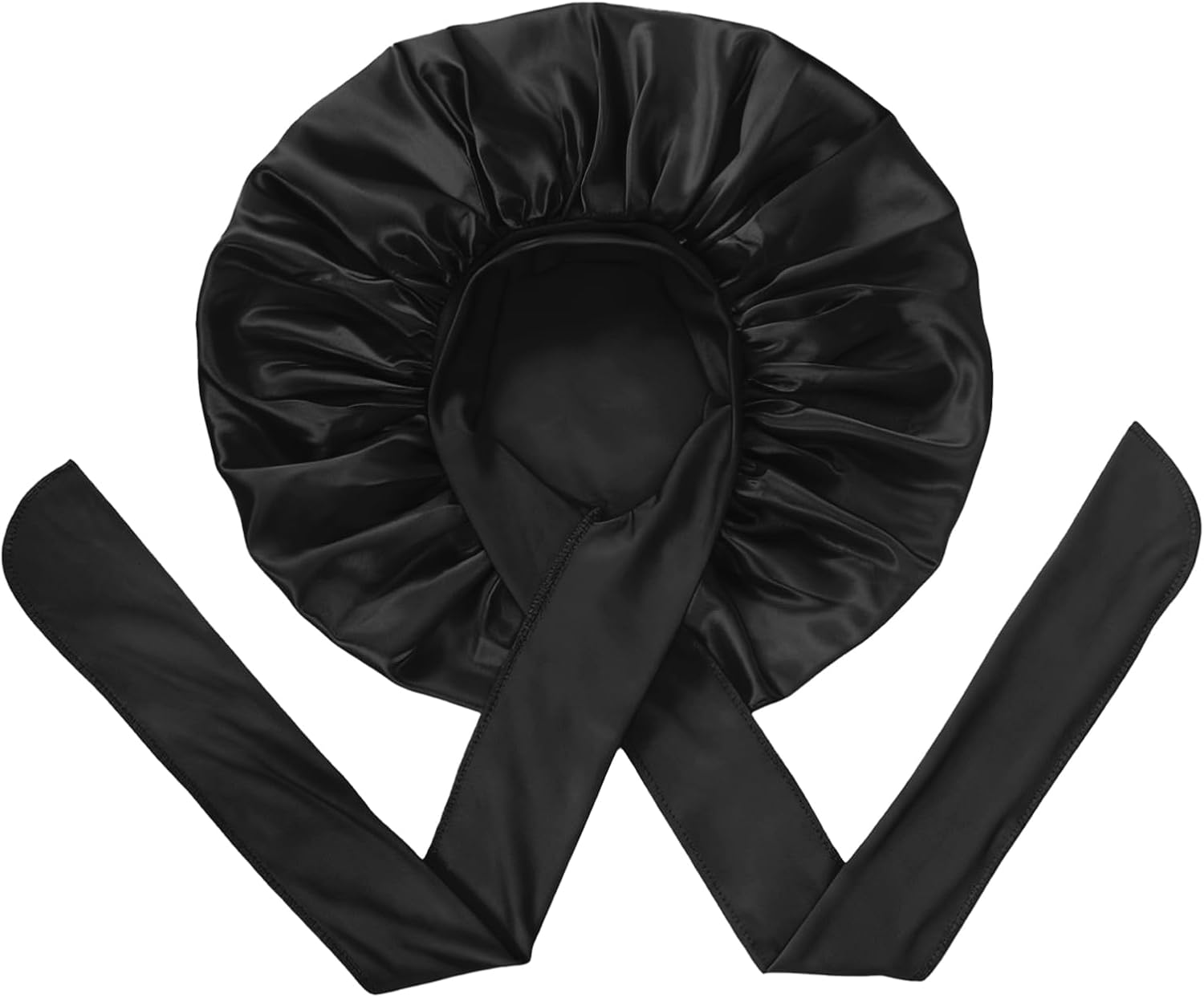 AIAOO Silk Bonnet for Sleeping Satin Hair Bonnet with Bow Ribbon Elastic Wide Band, Large Size for Curly Natural Hair, Night Sleep Cap for Women, Soft Breathable, Wig Protection