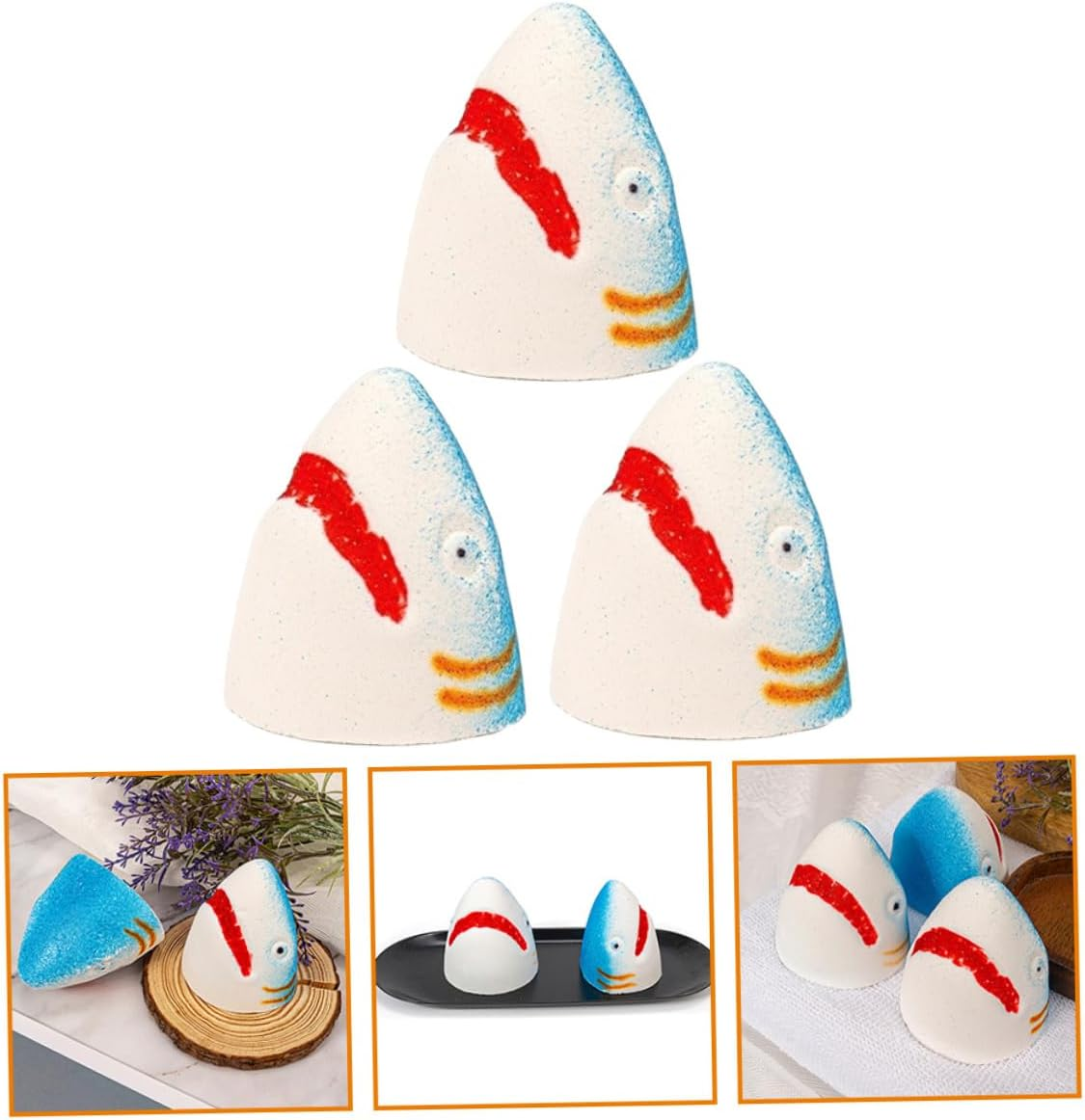 UTHCLO 3Pcs Festive Shark Bath Salt Bomb Natural Bathing Bomb Fragrance Bath Salt for Boys and Girls Adults Skin-Friendly image number 5