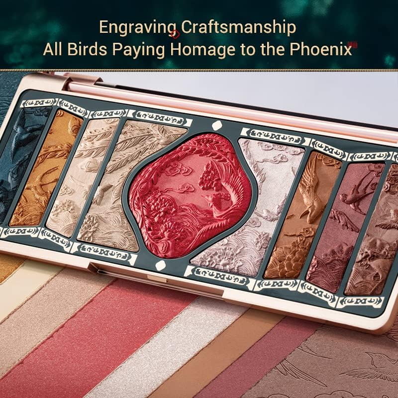 FLORASIS Floral Engraving Phoenix Makeup Palette, Delicate Engravings, Multi-Functional, Long Lasting, Skin-Loving Extracts, 01 Gold Brown, 12.8G image number 2