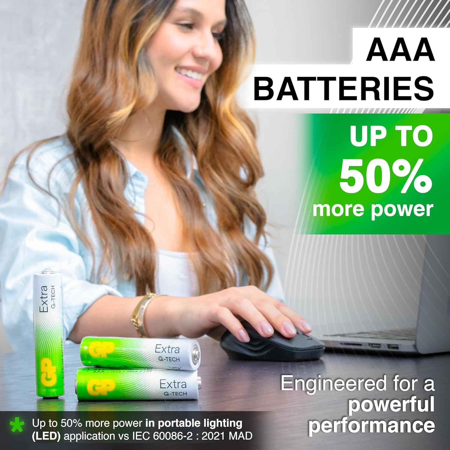 AAA Batteries Pack of 40 1.5V / Micro/Mini/Penlite / LR03 by GP Batteries Extra Alkaline Batteries Suitable for Everyday Use in a Variety of Devices - Clocks/Remotes/Mouse/Torch/Etc image number 5