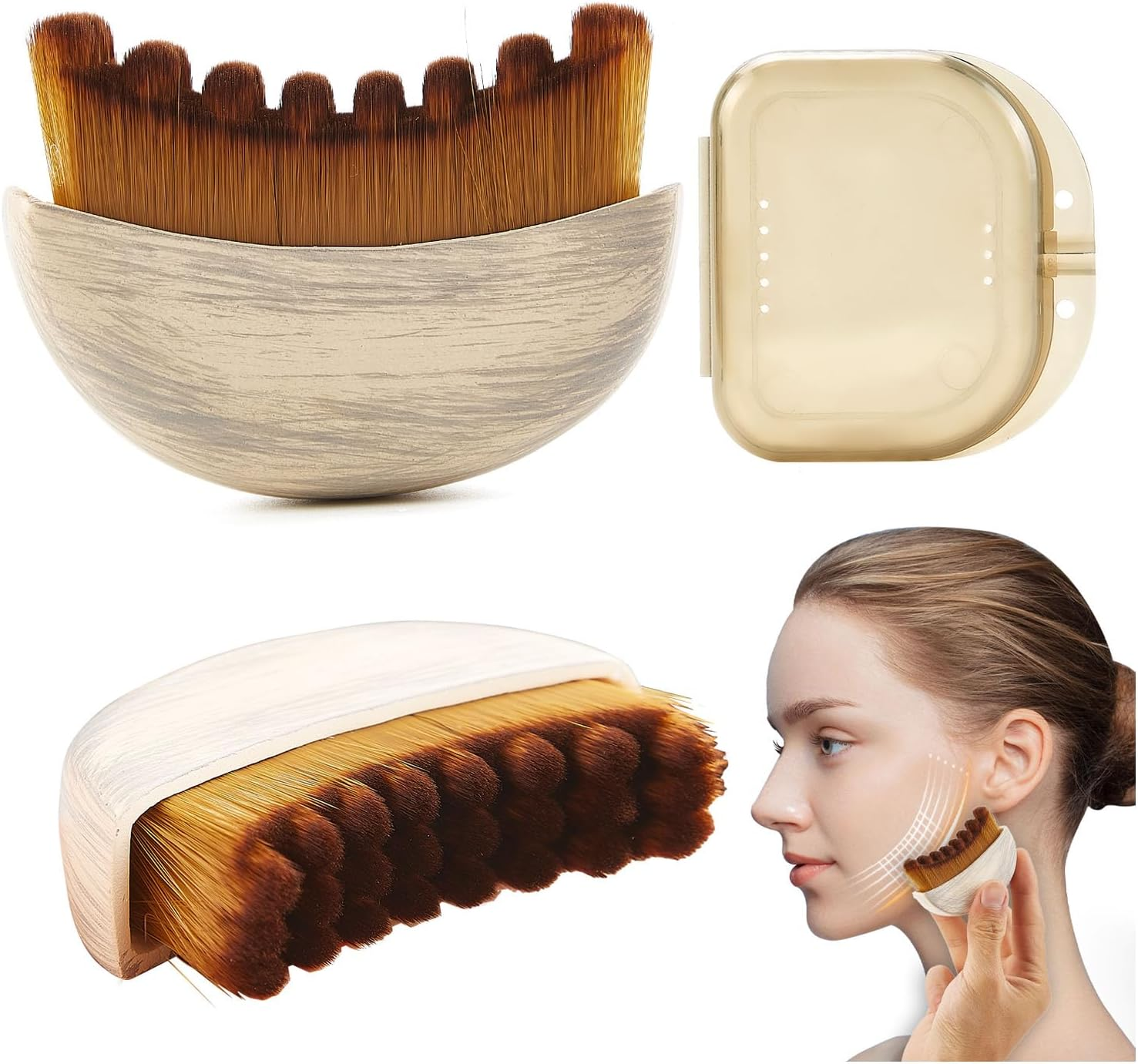 Lymphatic Contour Face Brush,Dry Brushing Face Brush,Lymphatic Drainage Massager for Face Chin & Jawline Sculpting and Relieve Fatigue image number 1