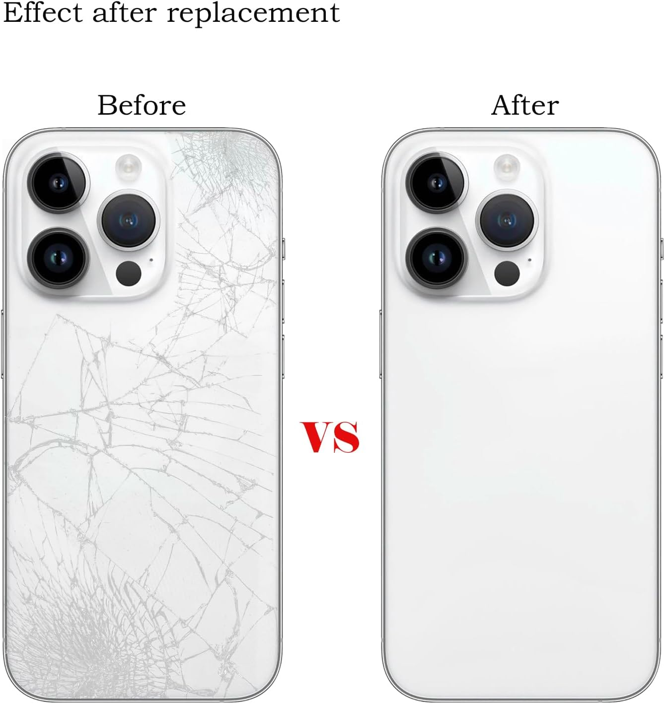 Lixiongbao Glass Back Replacement for Iphone 15 Pro Glass Back Replacement Kit with Pre-Installed Adhesive + Repair Kit (White)
