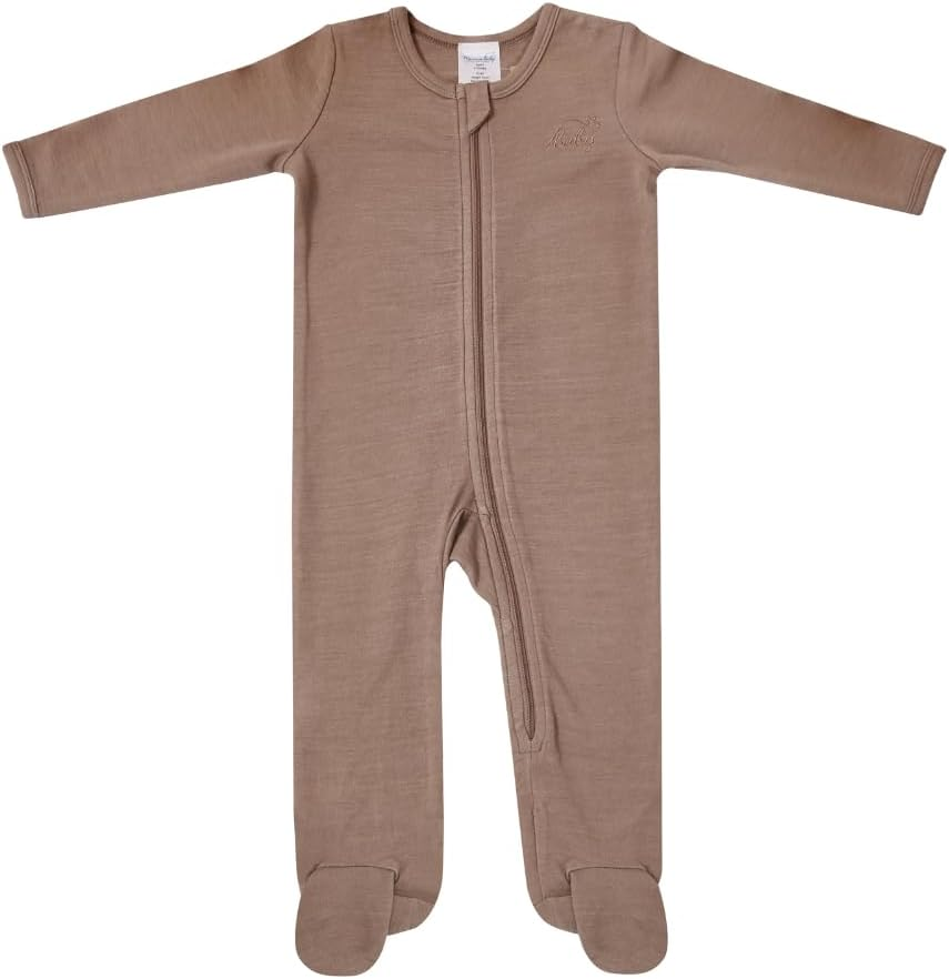 Merino Baby Merino Wool Coverall for 6-12 Months Babies, Brown Marle image number 3