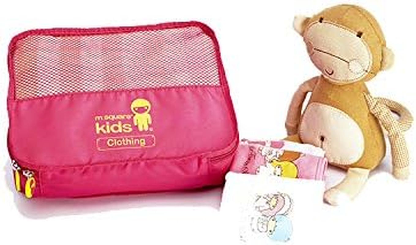 M Square Travel Accessories/Travel Organizer/Travel Bag/Daily Bag 4 Piece Set Utility Kids Lightweight Multifunction Foldable Travel Bags (Pink) image number 5