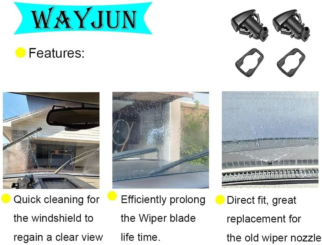 Windshield Water Jet Washer Nozzle (Set of 2) Fit for 2008-2012 Ford Fusion Lincoln MKZ 2008-2011 Mercury Milan # 8E5Z17603A image number 1