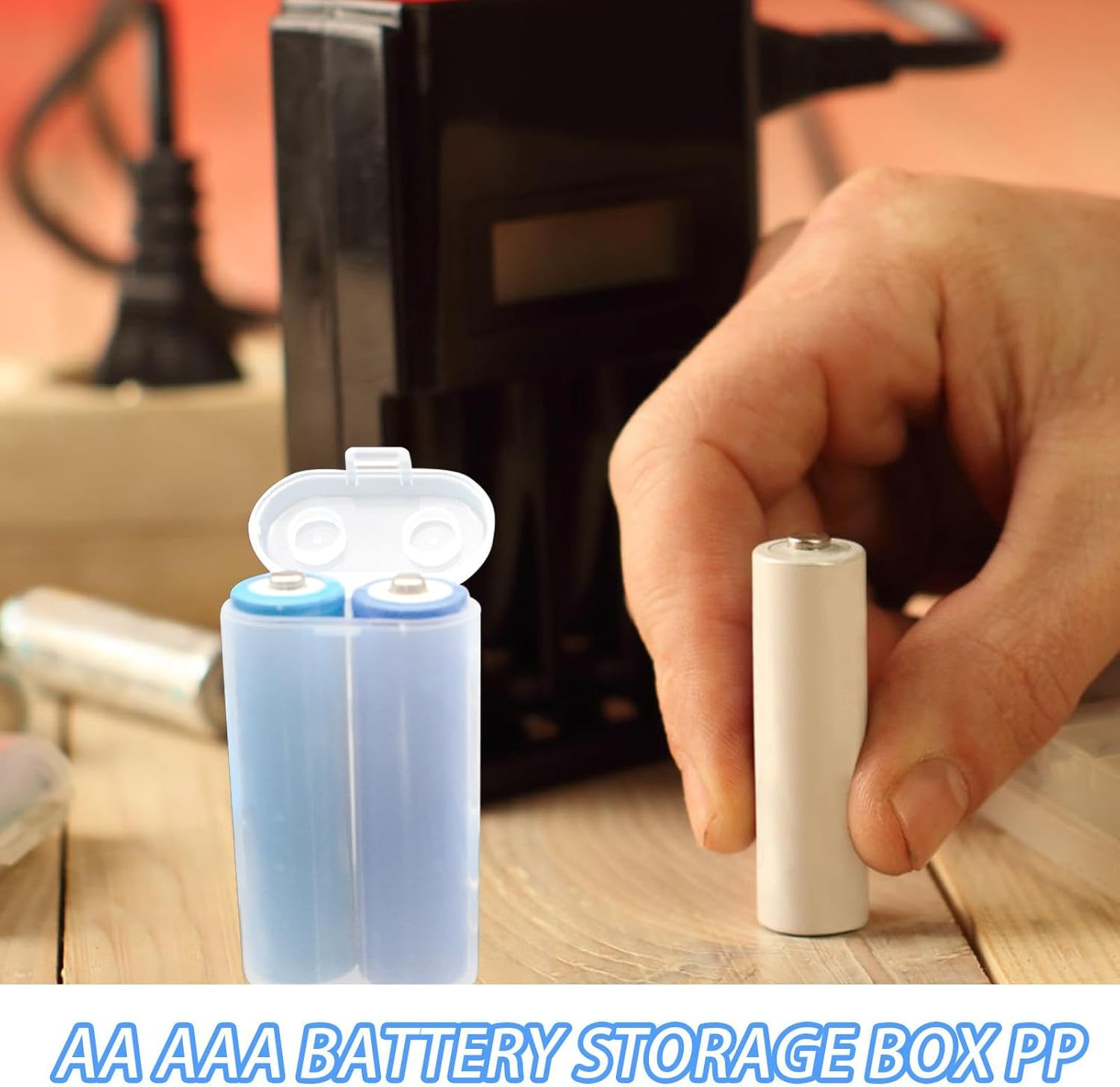 Battery Case - AAA Batteries Container | Storage Box | Hard Cases | Electronic Component Boxes | Portable Organizer Holder Box Holder with Lid for Easy Access image number 6