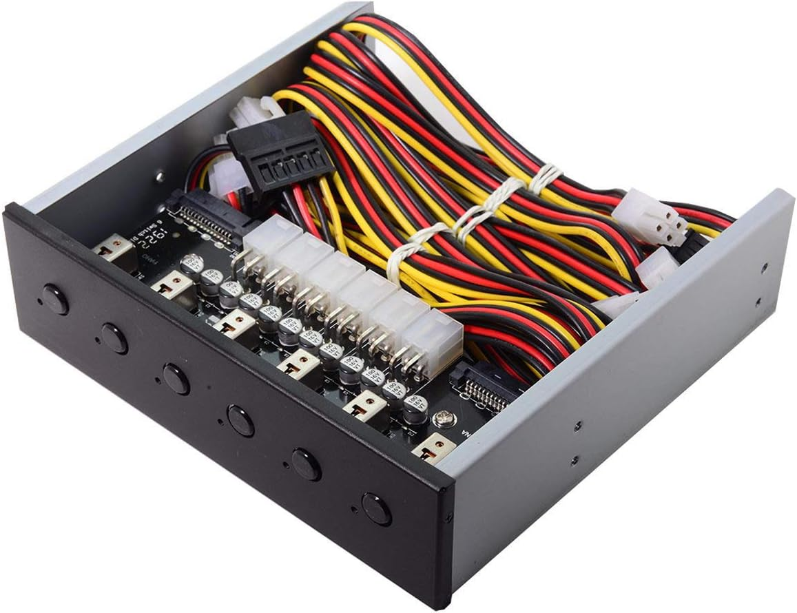 Cablecc 6 Hard Disk Control System Intelligent Control Management System HDD SSD Power Switch with 5.25 CD-ROM Bay