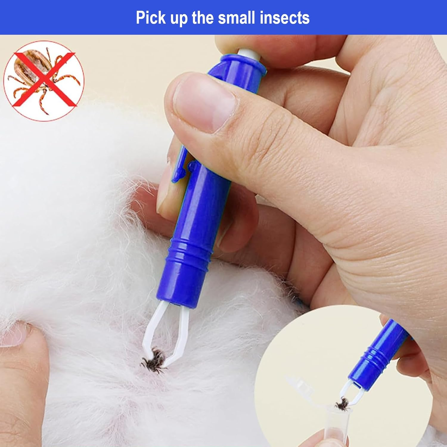 Duoleimi Tick Tweezers Set for Dogs, Cats, Humans, 5 Tick Pliers with Tick Hooks, Metal Pliers and Tick Tweezers, Safe Tick Remover for Children and Pets image number 1