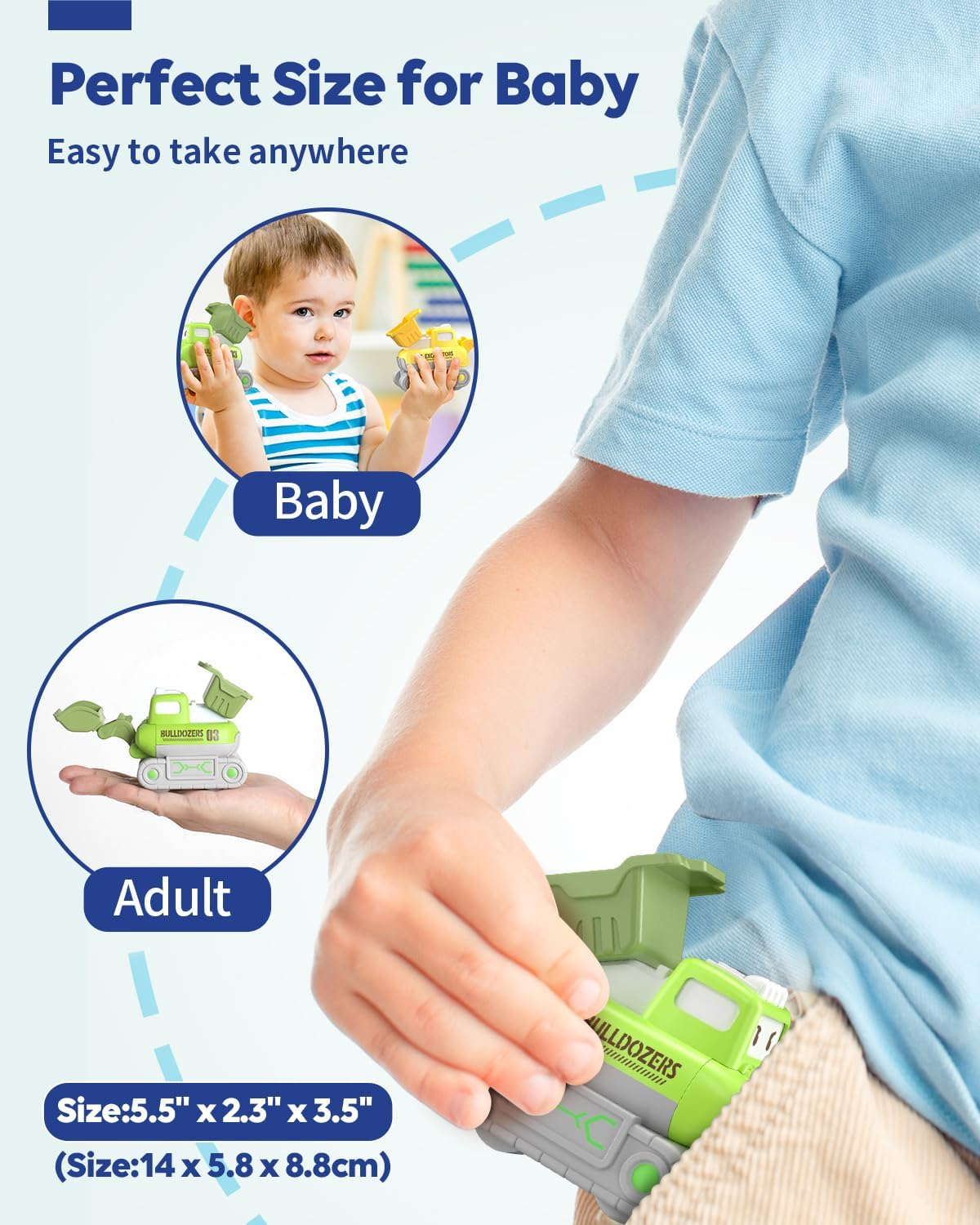 Lehoo Castle Baby Toys for 1 Year Old, Toddler Toys Construction Vehicles, Press & Go Car Baby Gift, Car Play Baby Toy 6-12 Months, Travel Toy S for Toddlers 1-3 image number 6