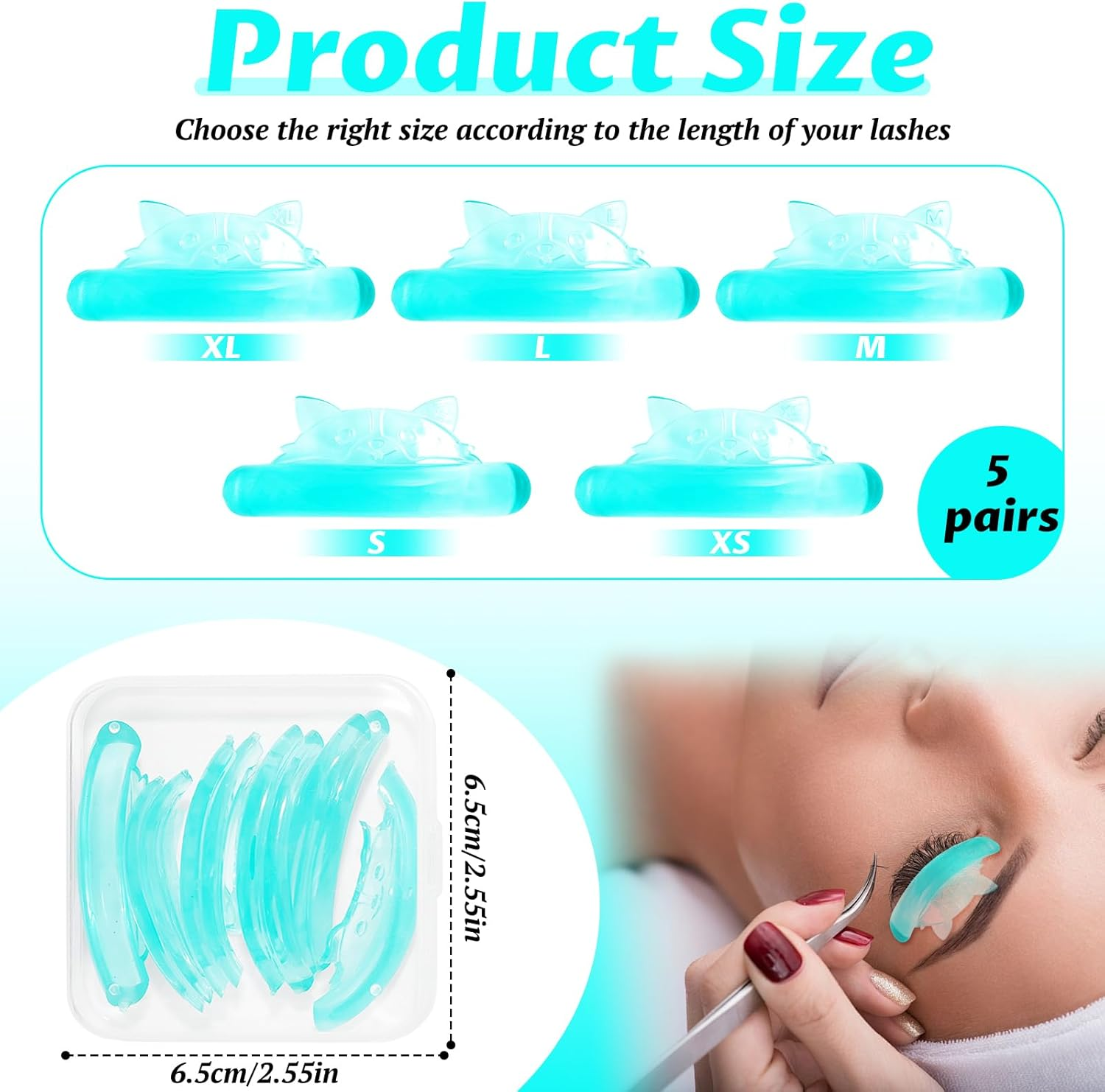 Colorich Eyelash Lifting Set, Self-Adhesive Silicone Pads for Eyelash Lifting, Semi-Permanent Pack of 10 image number 3