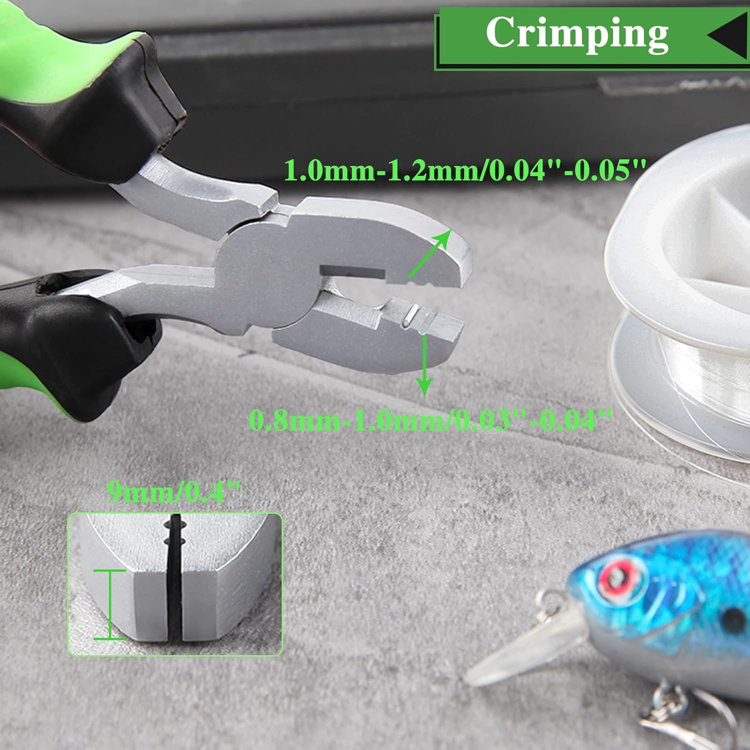 LEONTOOL Fishing Pliers for Single-Barrel Sleeves Fishing Crimper with Cutter Saltwater Fishing Gear Tackle with Lanyard image number 3