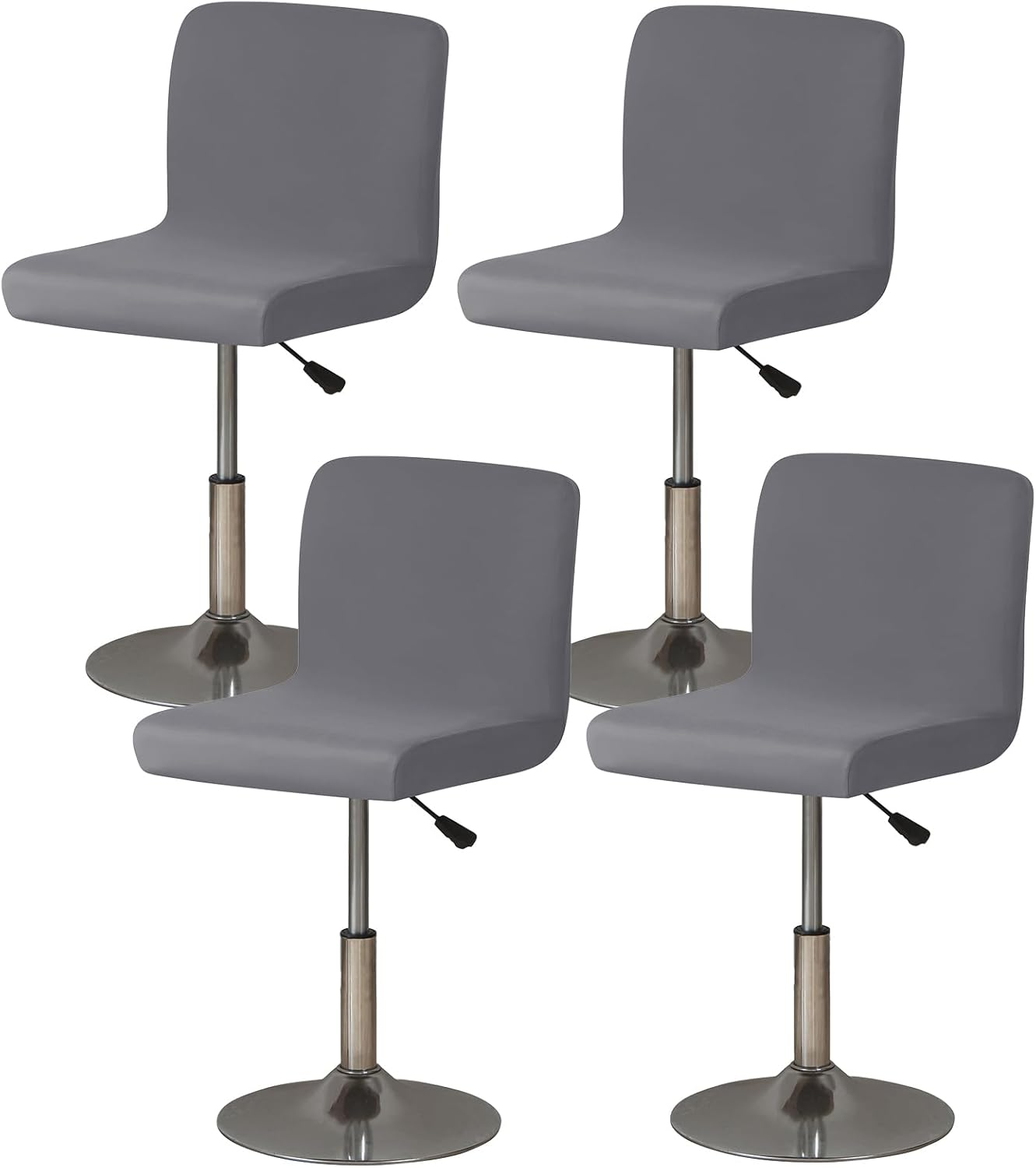 Gollense Bar Stool Covers Set of 4 Stretch Pub Counter Stool Chair Covers with Backs, Square Swivel Barstool Seat Slipcover with Elastic Bottom for Low Short Back Dining Chair (Beige)