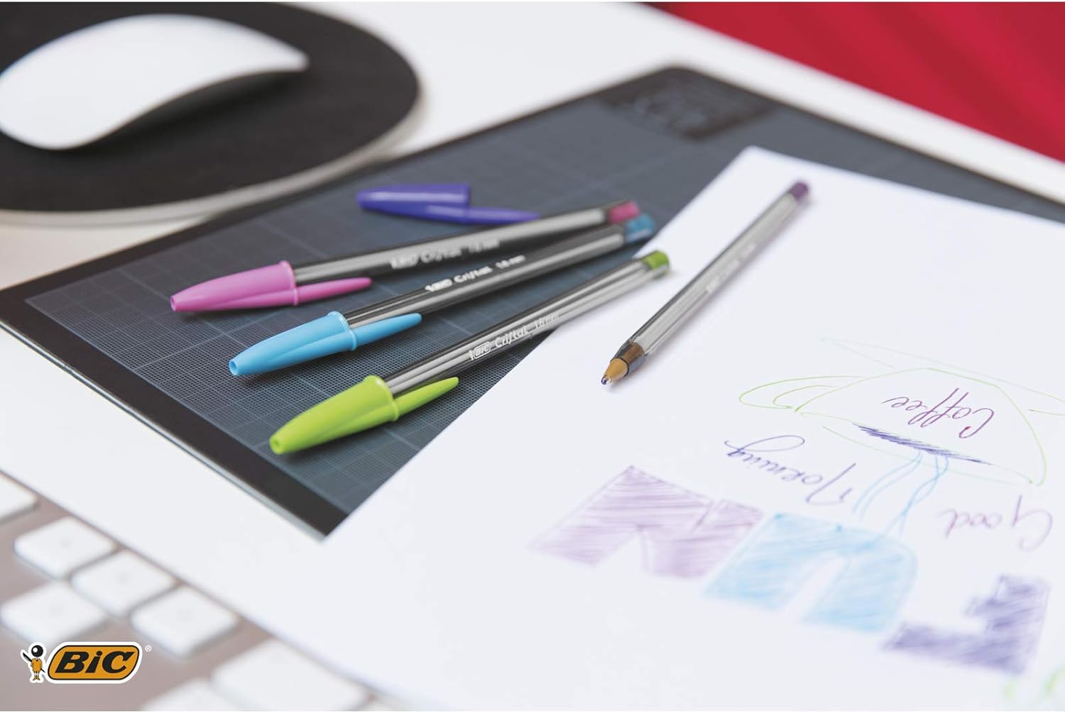 Bic Cristal Fun Ballpoint Pens with Wide Tip (1.6Mm) Pens for Colourful Writing in Assorted Colours, Box of 20 image number 3