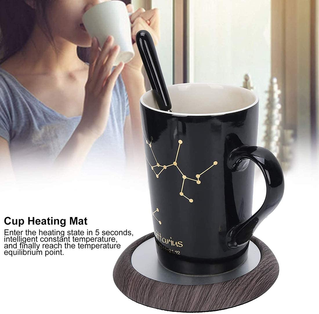 UTSLIVE Light Wood USB Mug Warmer Portable Desktop Cup Warmer Tea Coffee Heater Pad for Coffee Tea Office or Home Use image number 1