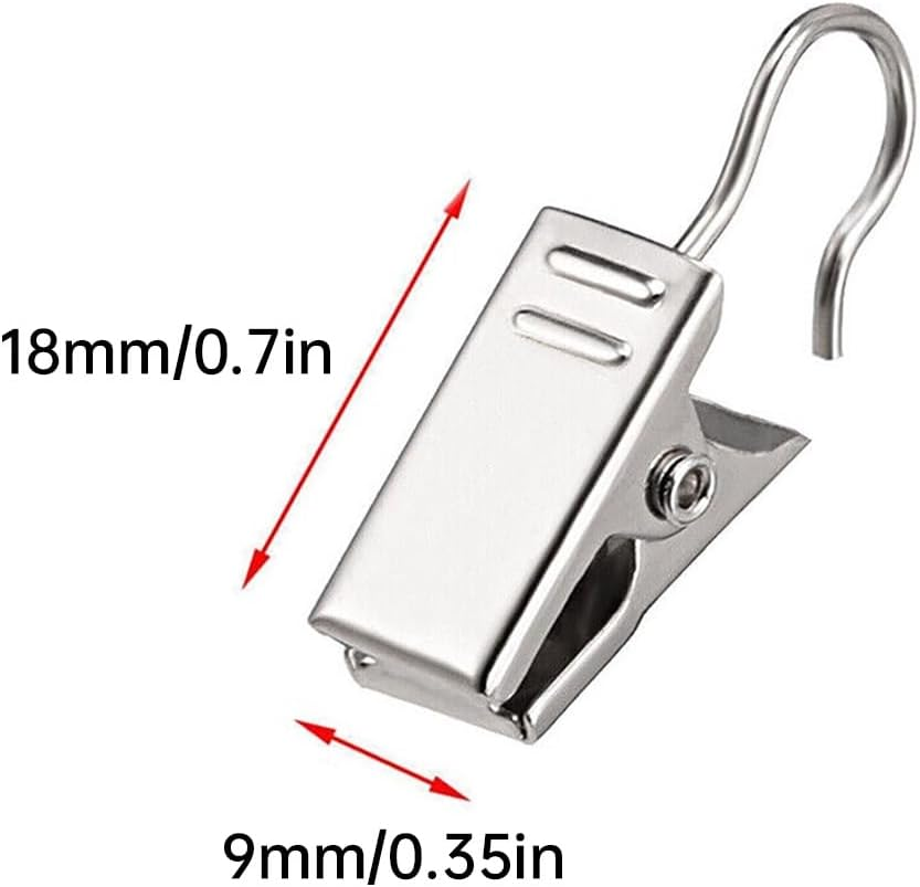 AIMALL 50 PCS Heavy Duty Curtain Clip Hooks - Stainless Steel Shower Curtain Clips, Load-Bearing Paint Clip Buckles, Durable and Strong - Golden image number 4