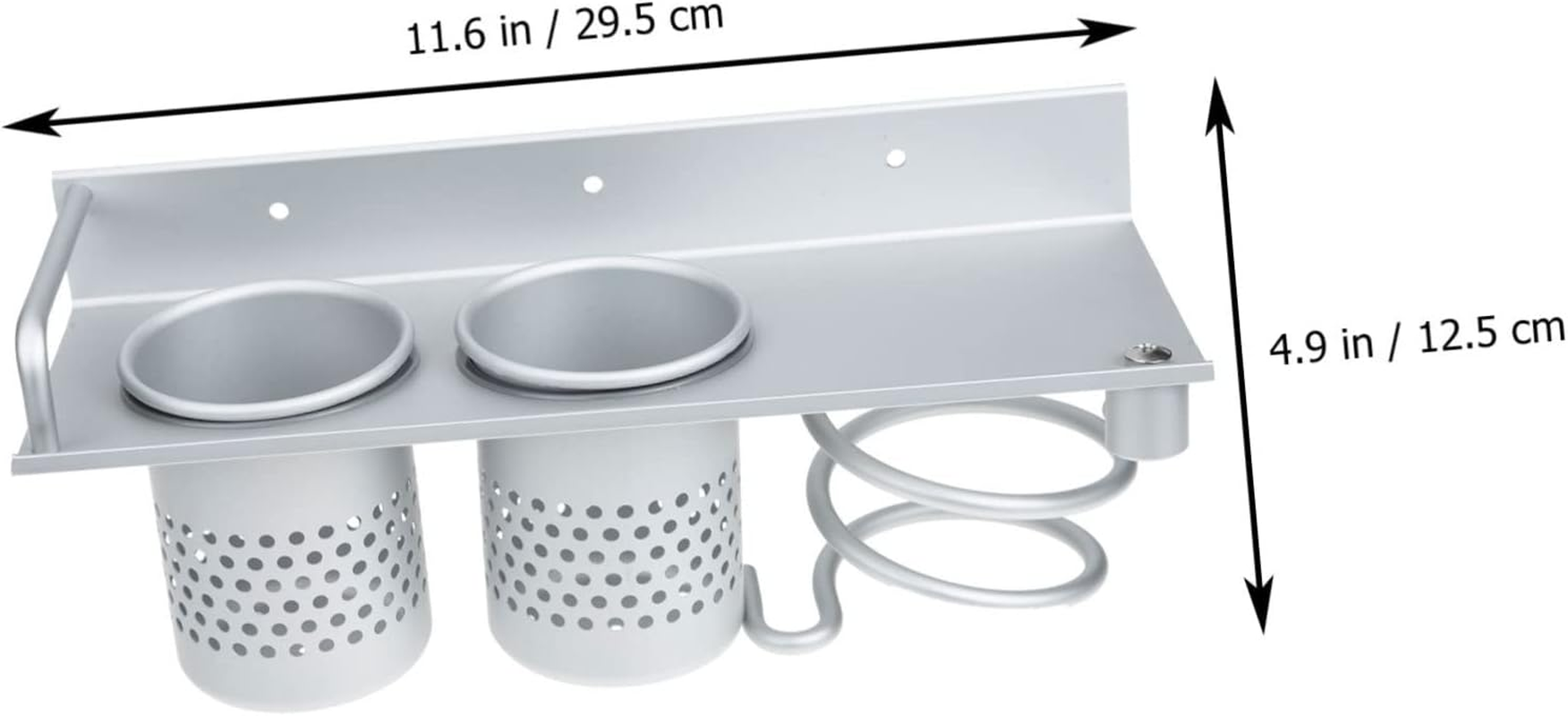 LOLIPPYY Wall-Mounted Hair Dryer Rack Bathroom Storage Shelf for Hair Tools Organizer Comb and Curler Shelf image number 3