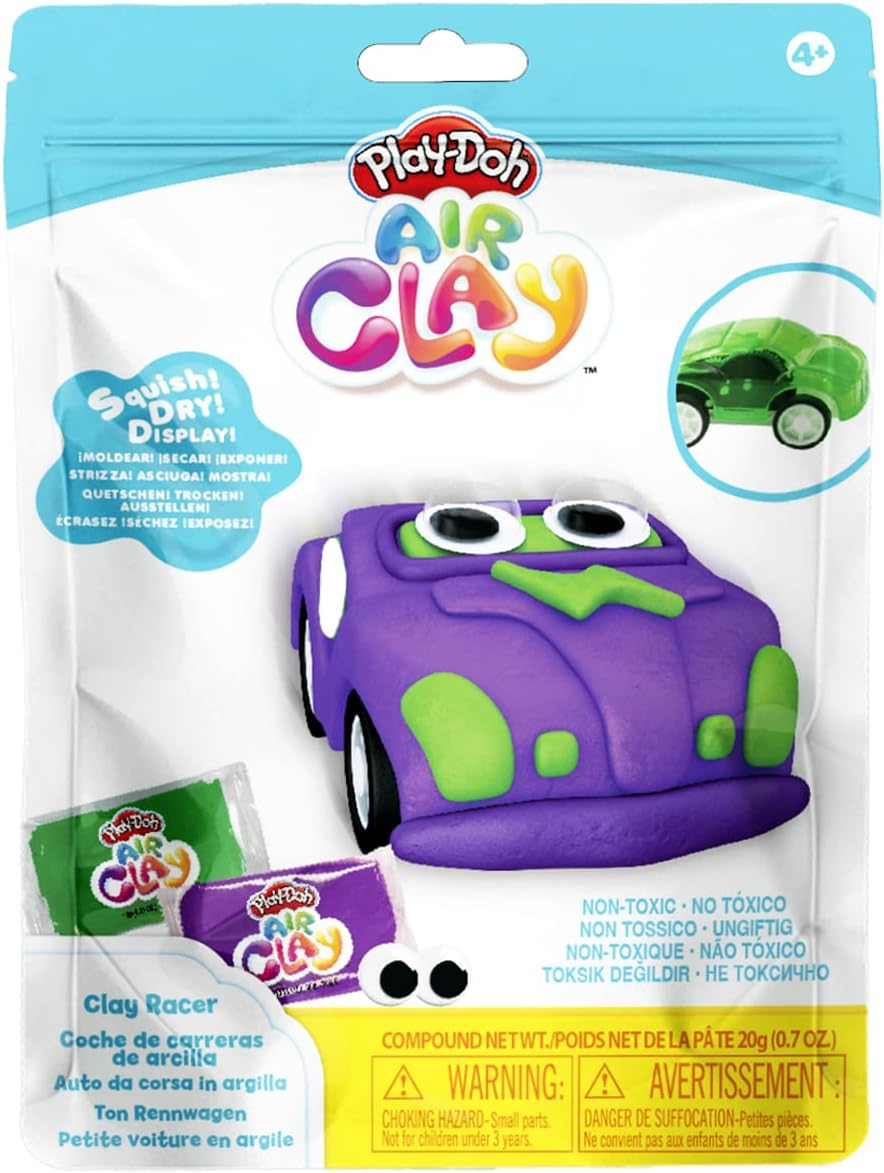 Play Doh Air Clay Racer Green, Sensory and Educational Craft Toys for Kids, Ages 4+