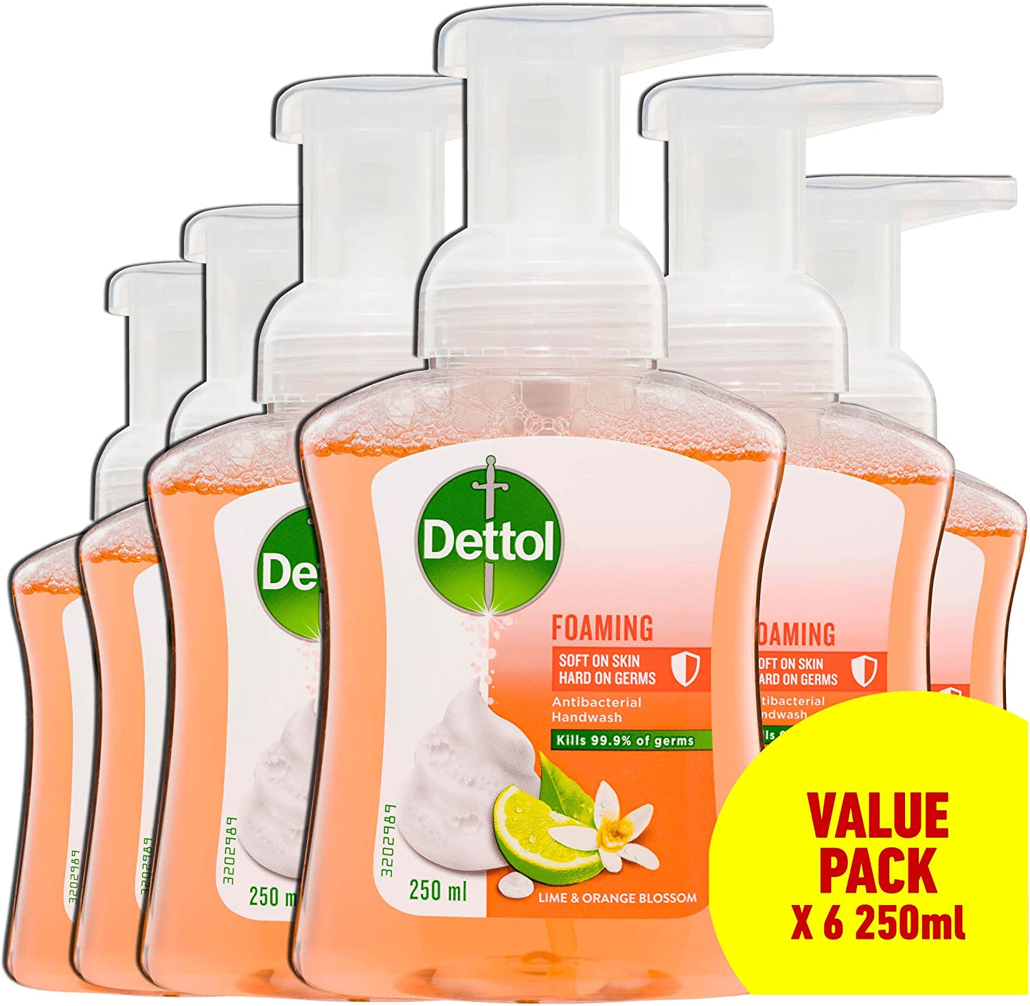 Dettol Antibacterial Foam Hand Wash Rose & Cherry Refill, 900Ml X 3 Pack