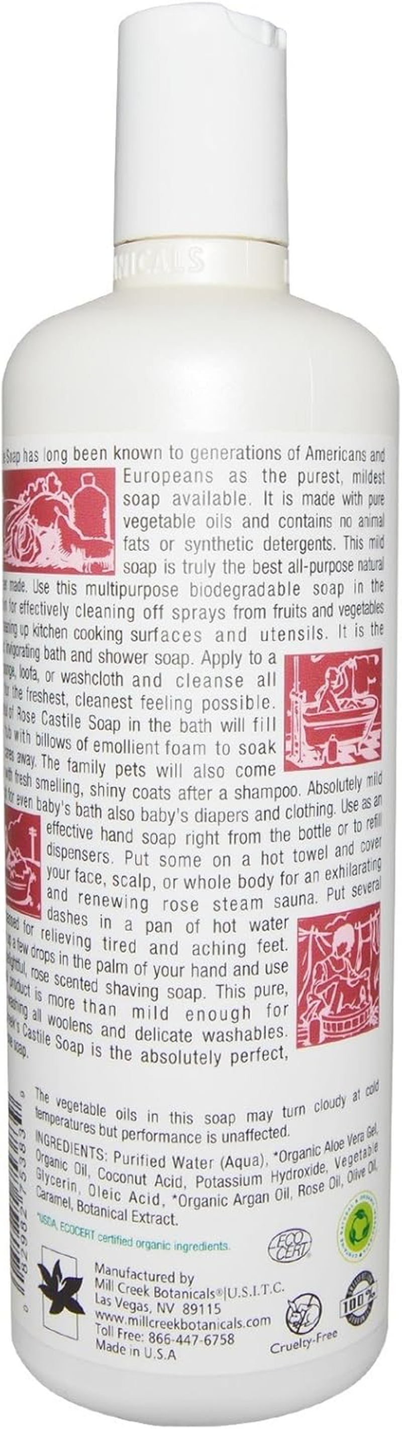 Mill Creek Castile Soap-Rose - 16 Fl.Oz./473 Ml